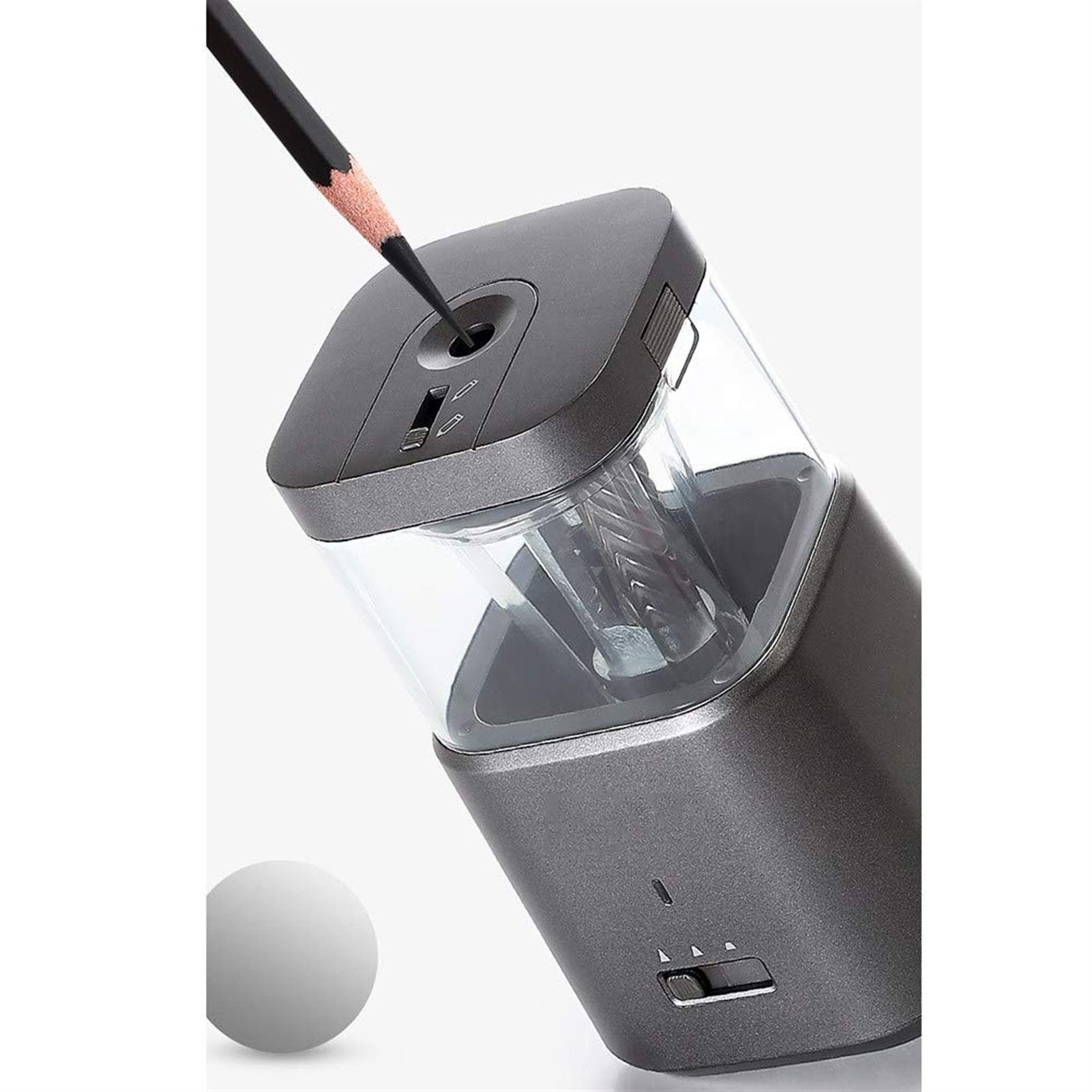Electric Pencil Sharpener - Auto Stop, Adjustable, USB & Battery Powered - Perfect Point Sharpening for Home, Office & School (Batteries Not Included)