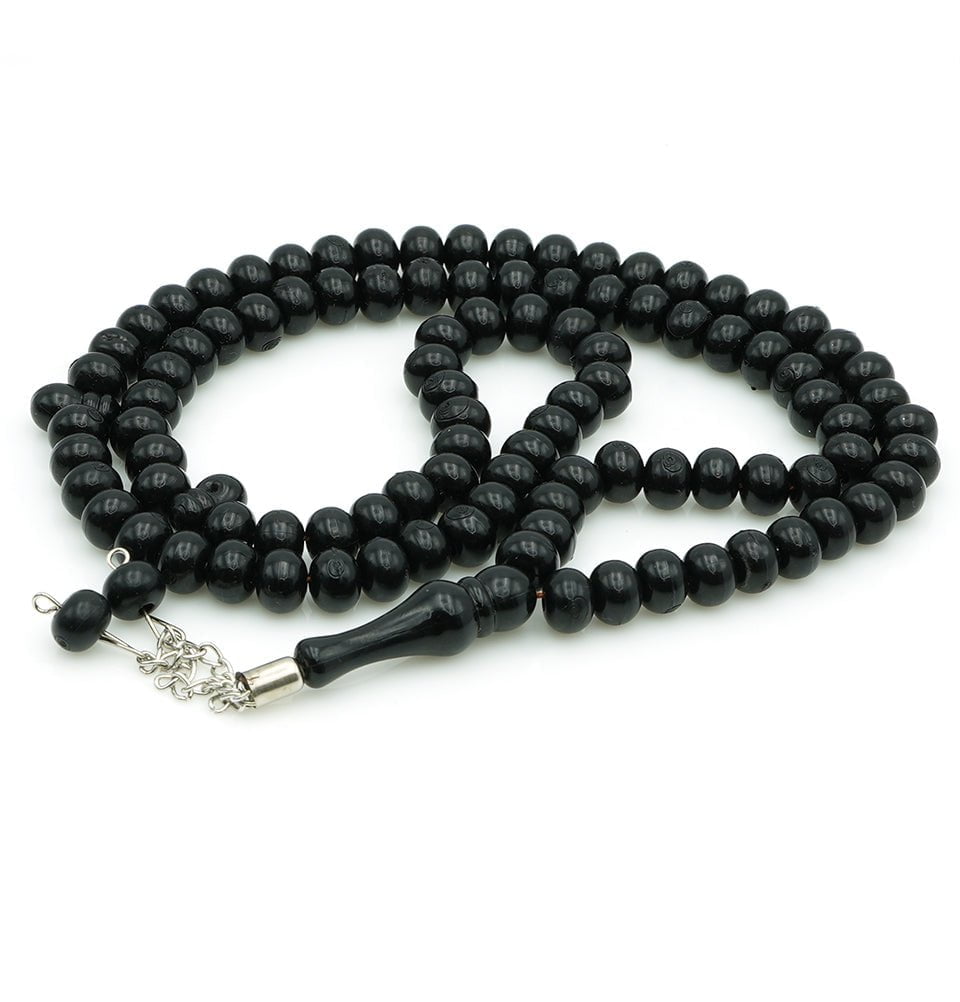 Islamic Tasbih Acrylic 99 Beads Prayer Rosary - Black Muslim Prayer Beads for Dhikr, Meditation & Spiritual Practice