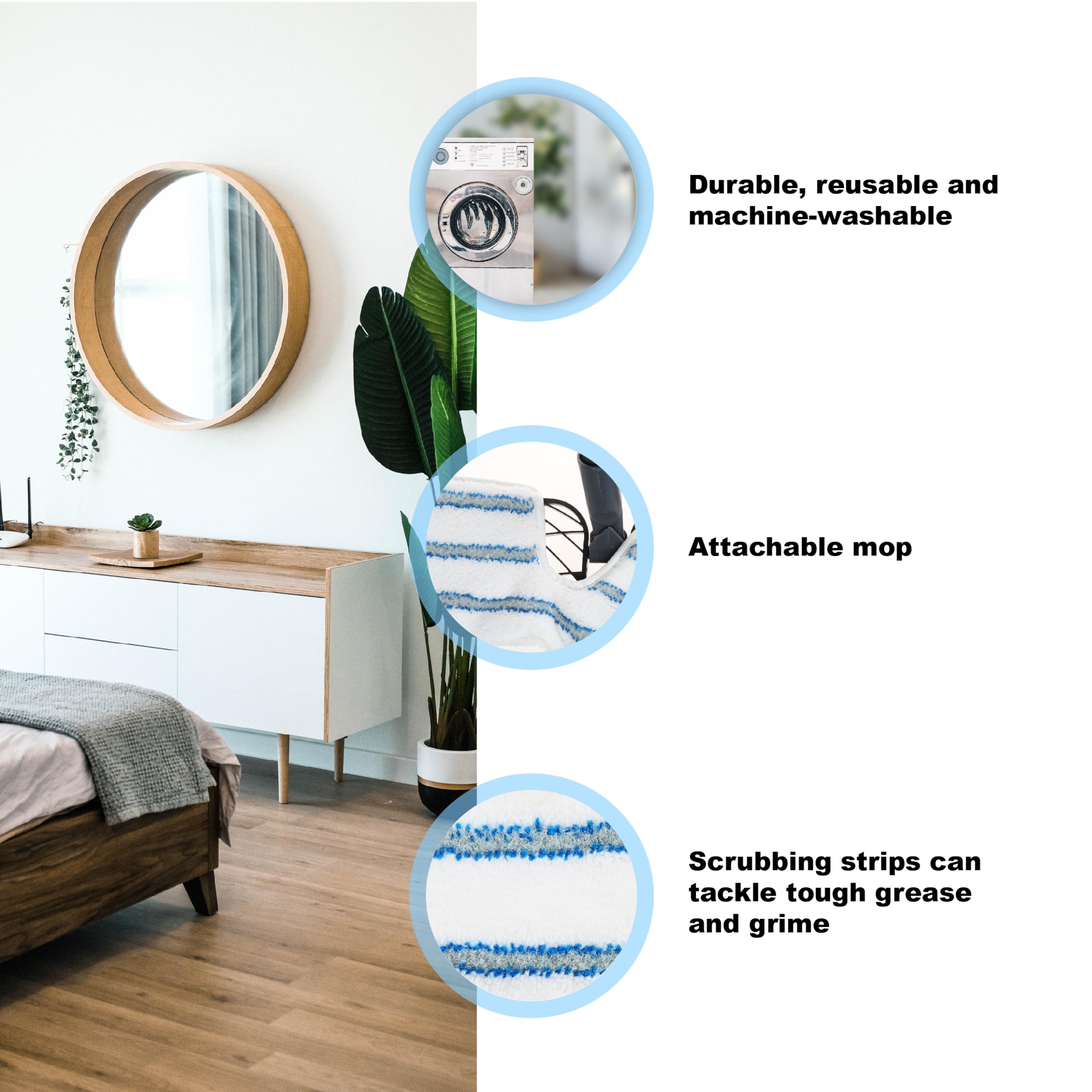 LTWHOME Replacement Microfiber Mop Pads for ProMist MAX Spray Mop - 6 Pack Dual-Sided Cleaning Pads for Floors, Tile & Hardwood - Ultra Absorbent Washable Reusable Pads for Deep Cleaning & Quick Touch Ups