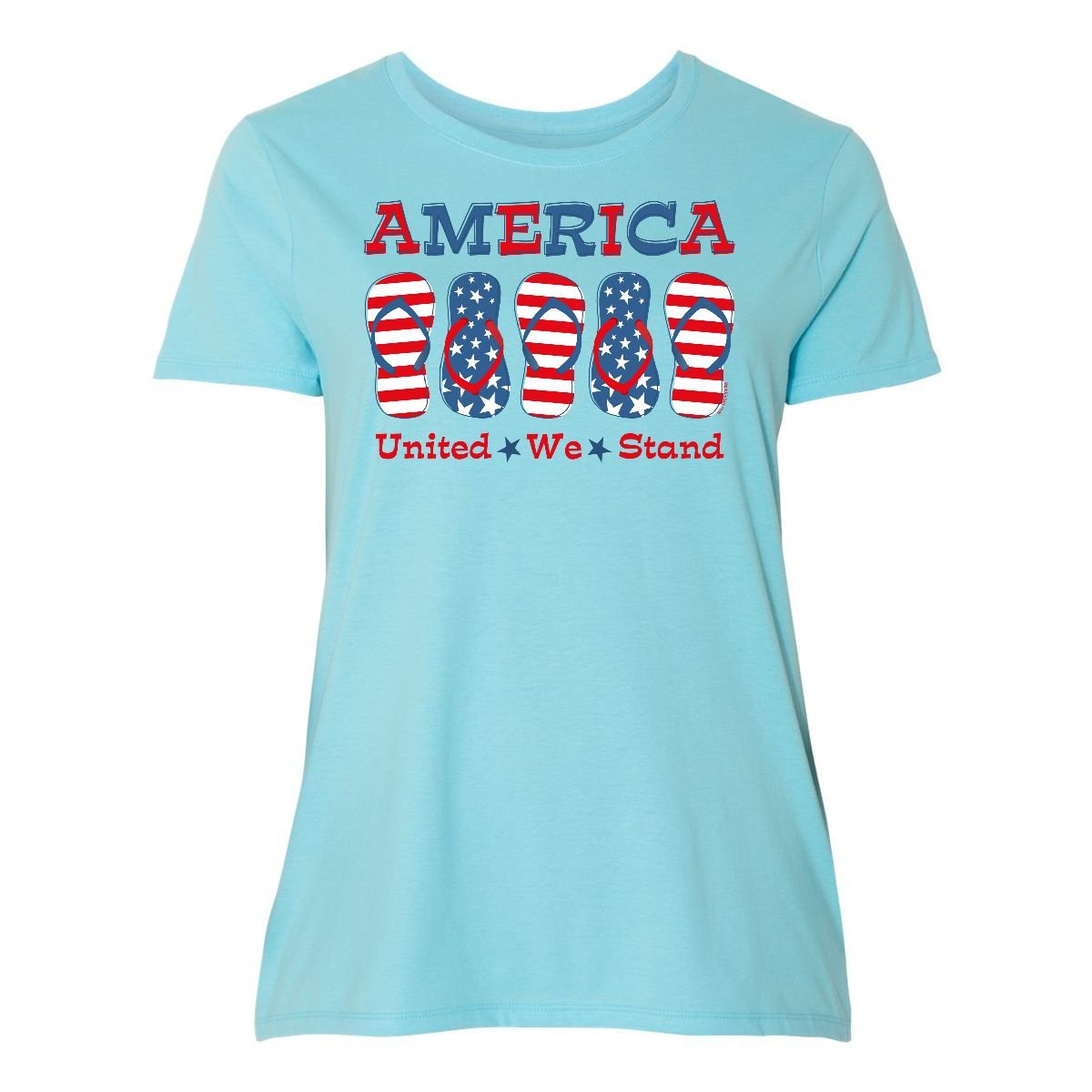 Inktastic Flip Flop America Women's Plus Size T-Shirt - Comfortable Casual Graphic Tee for Summer, Beach & Vacation Outfits
