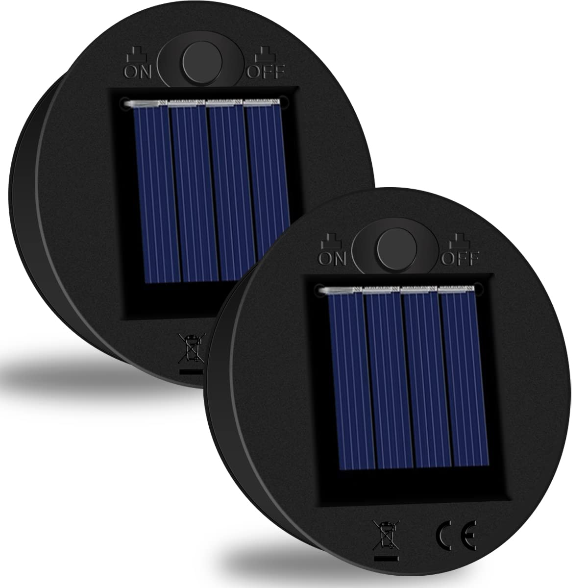 2 Pack Solar Light Inserts for Lanterns - 8 Lumens Waterproof Replacement Top & Lids - DIY Hanging Lantern Lights for Garden, Patio, Pathway & Outdoor Decor (Warm Yellow, 2.76 Inches) - Perfect for Evening Ambiance & Energy-Efficient Landscape Lighting