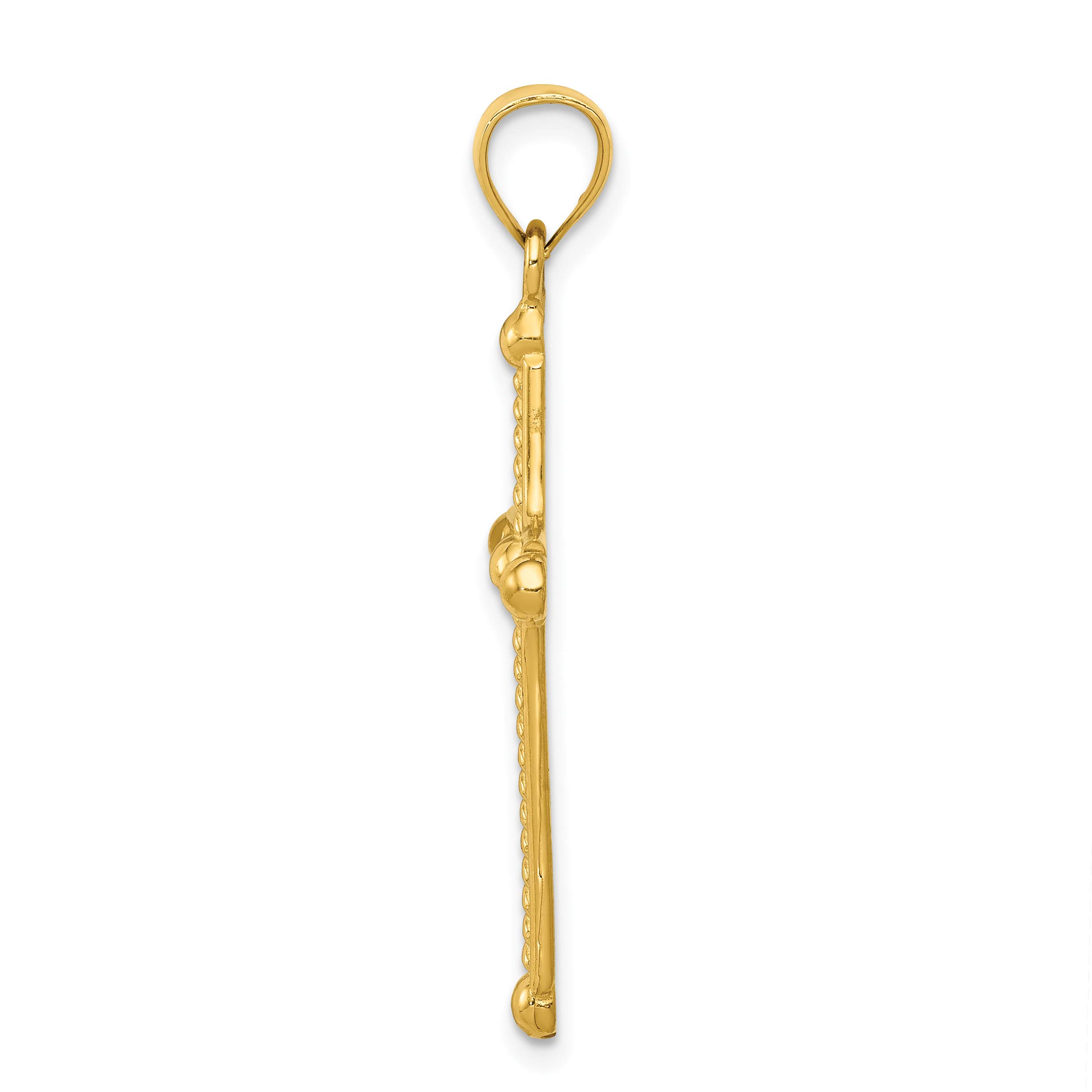 14K Solid Yellow Gold Braided Latin Mexican Holy Cross Necklace - Religious Chain Pendant with Jesus Christ Charm for Women & Men | Perfect for Baptism, First Communion, Confirmation & Daily Faith Jewelry