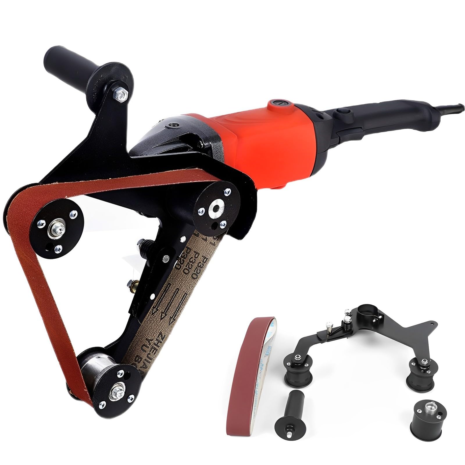 DIY Mini Belt Sander - Portable Sanding, Polishing & Grinding Machine for Stainless Steel, Plastic, Aluminum, Iron & Metal | Tube Belt Sander with M-10/M-14 Belts | Perfect for Home Workshops, Jewelry Making & Metal Fabrication