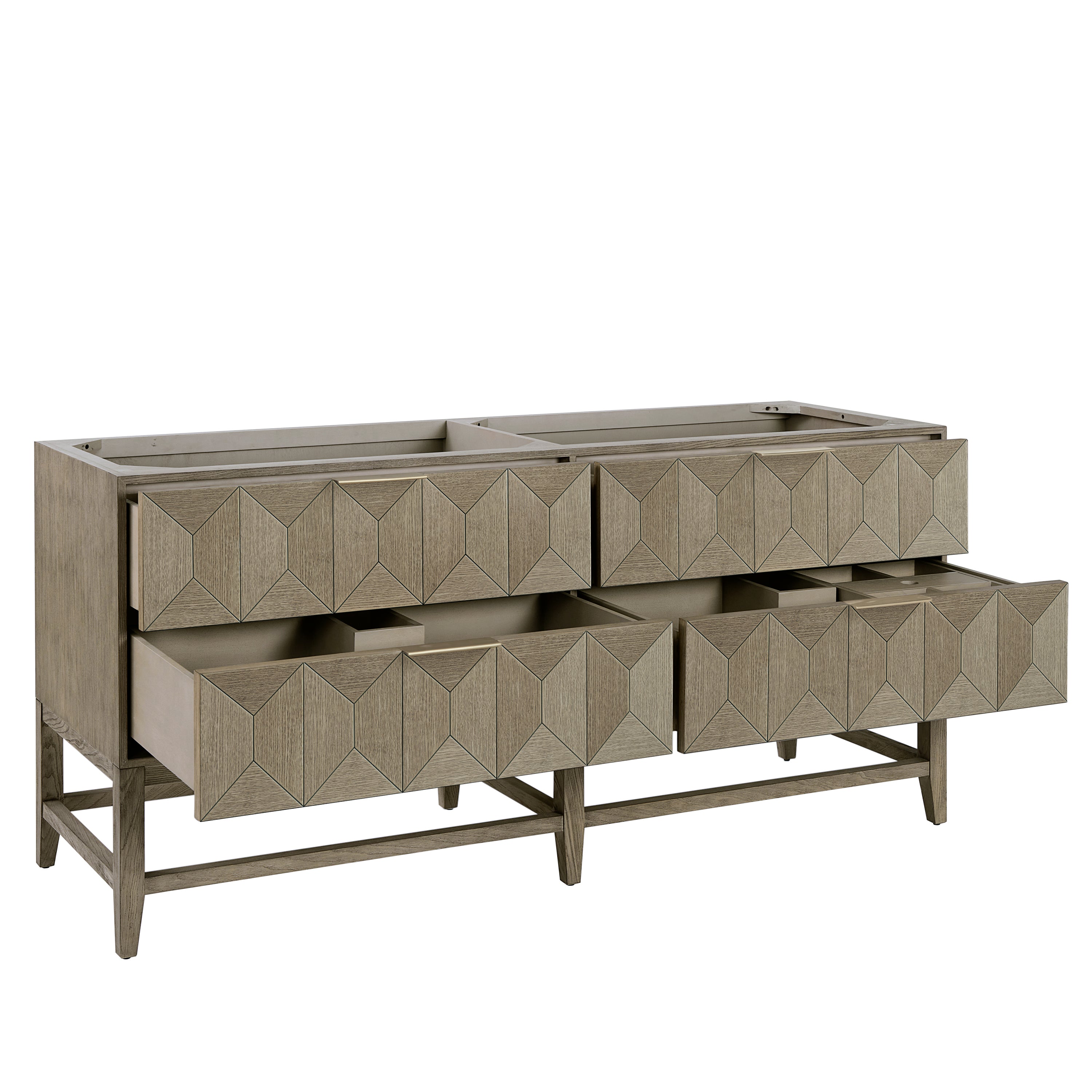 Emmeline 72 Inch Double Bathroom Vanity with Pebble Oak Finish - Perfect for Master Bathroom Renovation & Modern Home Decor