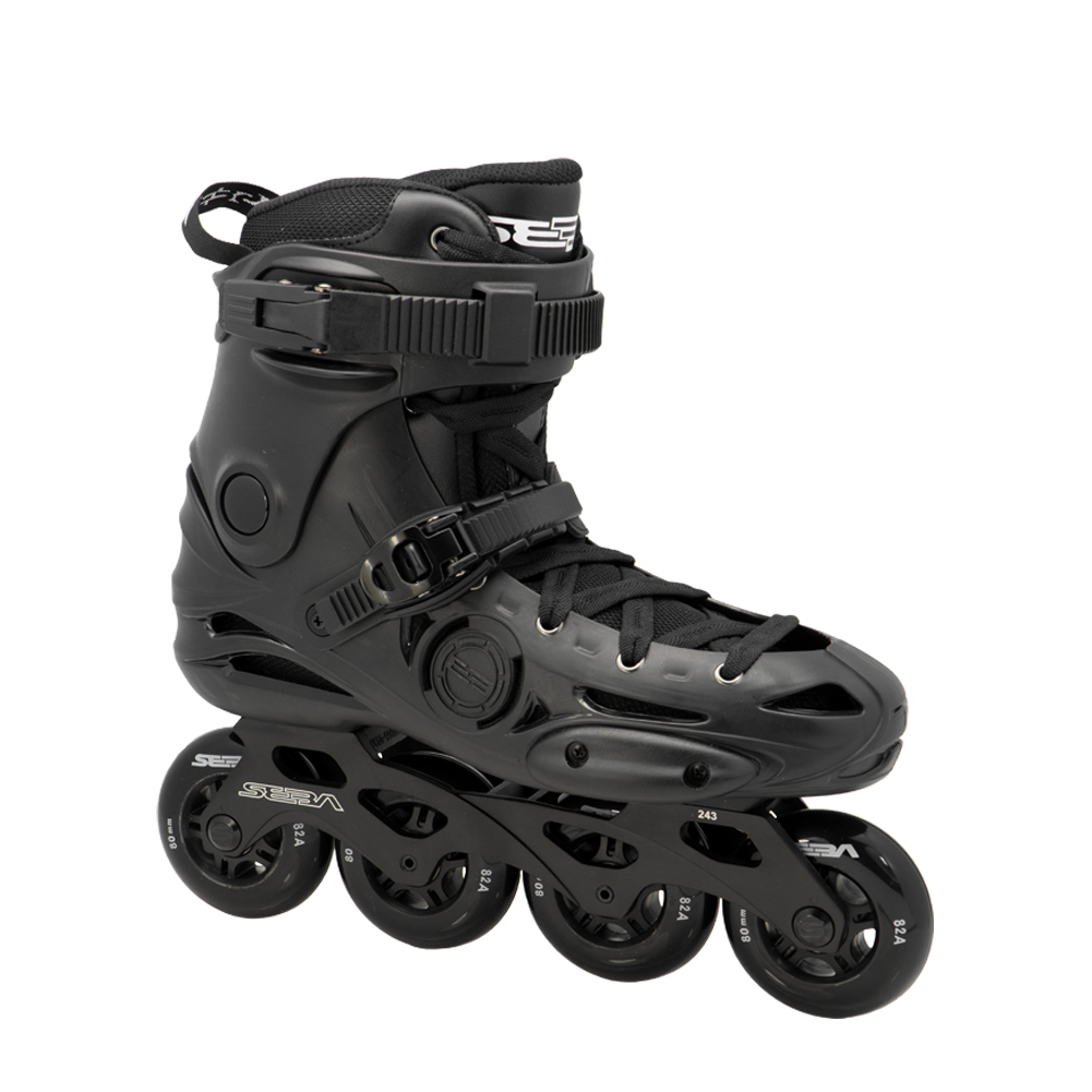Seba E3 80 Premium Black Inline Skates - High Performance Rollerblades for Adults, Speed Skating & Fitness Training - Perfect for Outdoor Sports & Urban Commuting