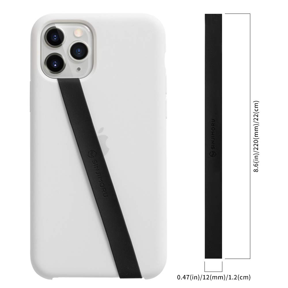 Stretchable Silicone Phone Strap Holder for iPhone & Android - Flexible Elastic Grip with Wireless Charging Support - Secure Finger Loop for Phones (Black) - Perfect for Gym, Running, Travel & Daily Use