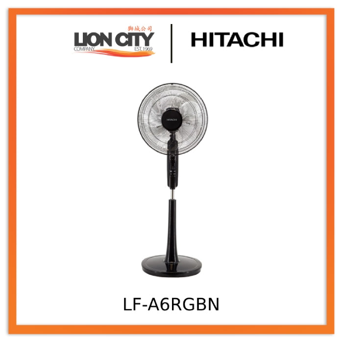 Hitachi LF A6RGBN 16-Inch AC Motor Stand Fan - Powerful Cooling for Home, Office & Outdoor Use - Energy Efficient & Quiet Operation
