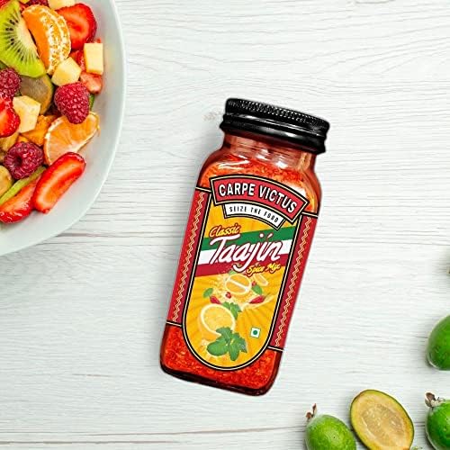 Carpe Victus Tajin Seasoning - 100g | Chili Lime Spice Blend for Fruits, Cocktails, Salads & Snacks | Mexican Spice Mix with Tangy Lemon Flavor | Perfect for Margaritas, Watermelon Slices & Grilled Corn | Authentic Taajin Style Seasoning
