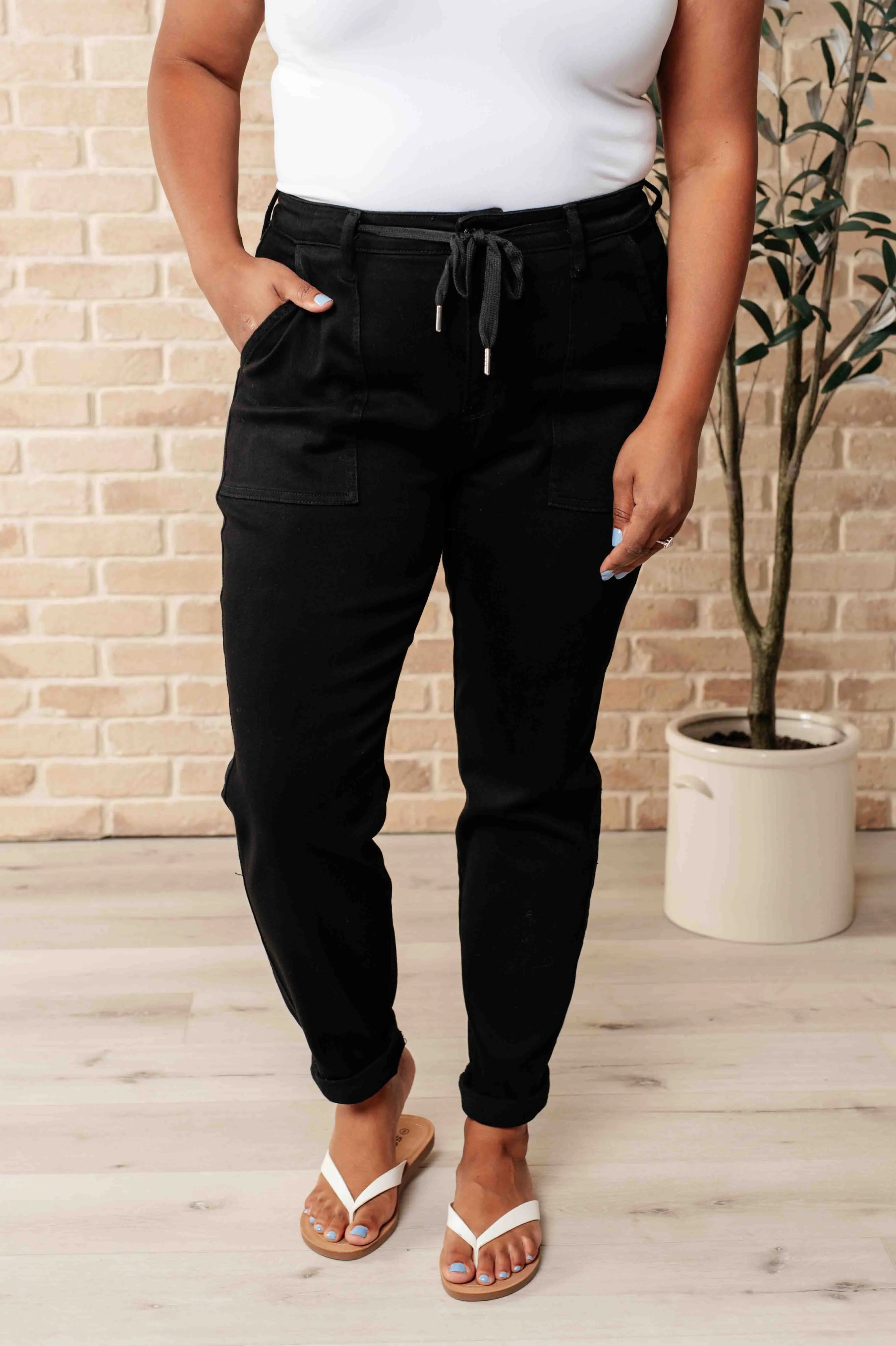 Carmen Double Cuff Joggers - Women's Black Athletic Pants for Yoga, Running & Lounge Wear