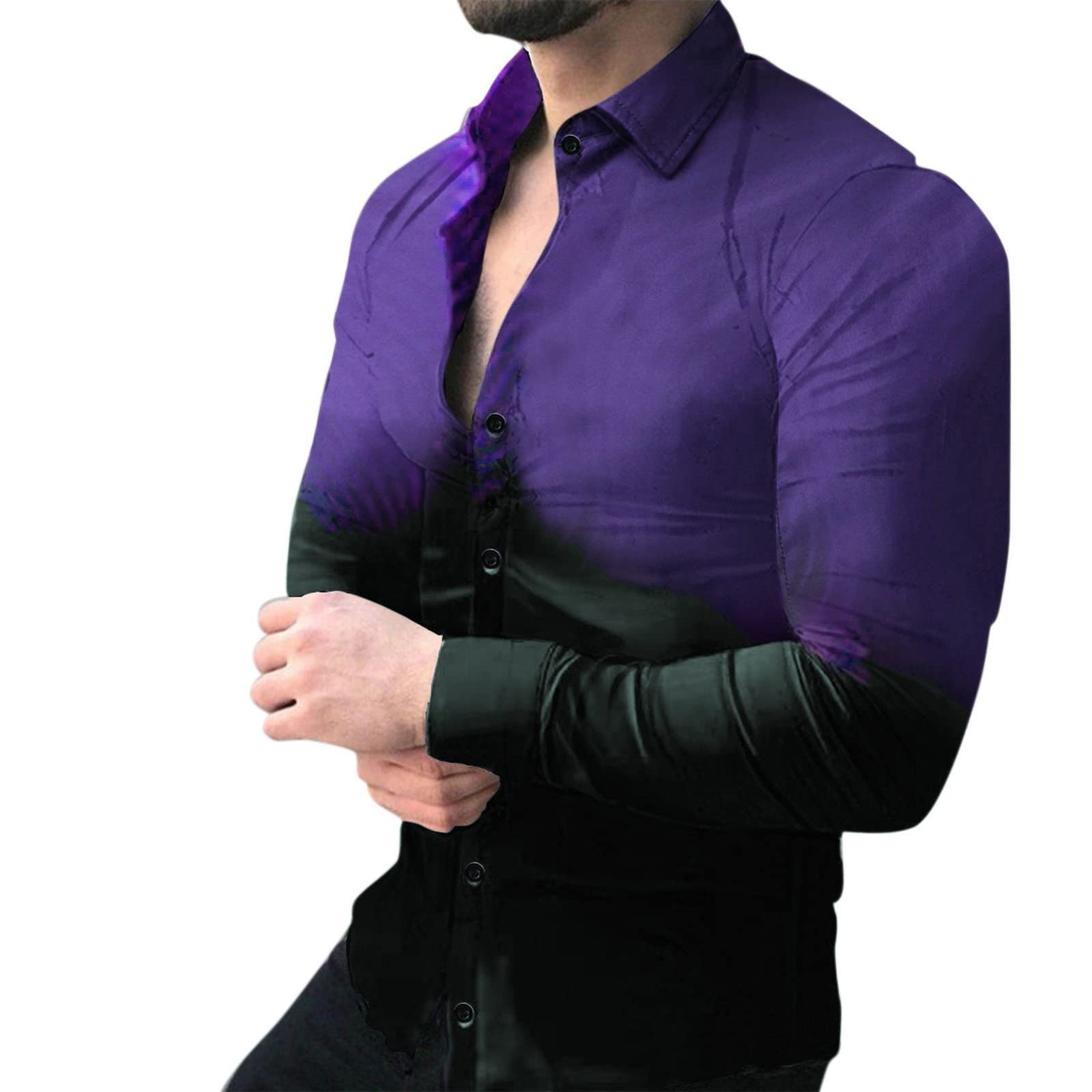 Men's Casual Short Sleeve Button Down Shirts - Breathable Printed Sweat Shirt Cardigan with Lapel Collar | Perfect for Summer Outfits, Office Wear & Casual Dates