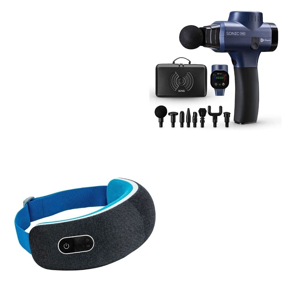 LifePro Sonic Pro Percussion Massage Gun & Smart Electric Eye Massager with Heat Therapy - Deep Muscle Relief for Athletes, Pain Relief for Back, Neck, Shoulders - Perfect for Post-Workout Recovery & Home Relaxation