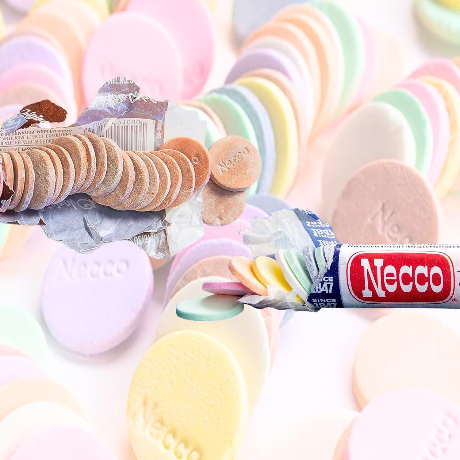 Necco Wafers Variety Pack - 6 Rolls (3 Chocolate & 3 Assorted Flavors) - Original Wafer Candy Gift Set - Classic American Snack for Parties, Halloween Treats & Nostalgic Gifting