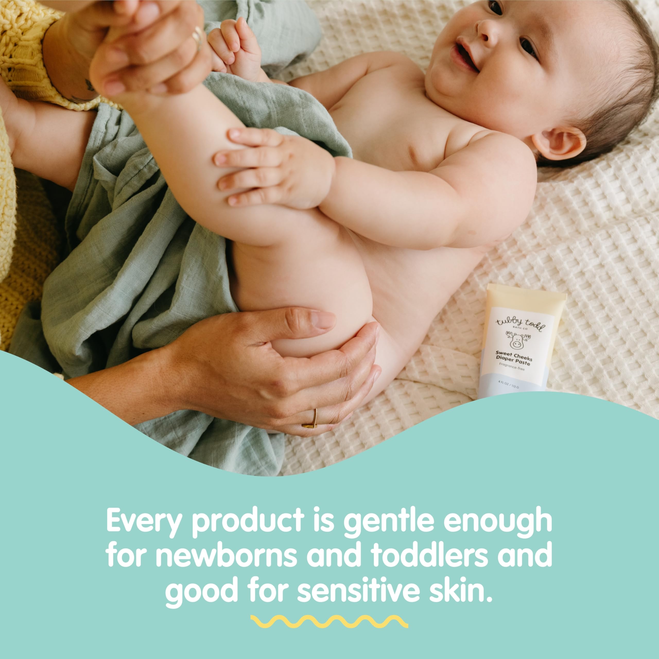 Tubby Todd Baby Bath & Skincare Gift Set - Lavender Rosemary Scented Baby Shampoo, Body Wash, Lotion, Ointment & Diaper Cream - Gentle & Natural Newborn Care Essentials for Sensitive Skin - Perfect Baby Shower Gift & Daily Bath Time Routine