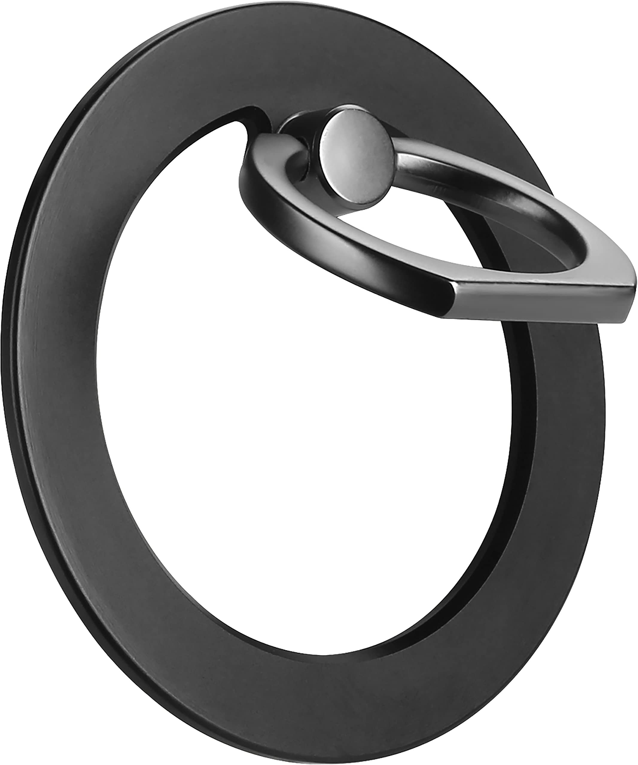 Makemani Magnetic Phone Grip & Ring Holder - Compatible with MagSafe for iPhone 14/13/12 Cases (Black) | Secure One-Hand Use, Perfect for Driving, Gym & Outdoor Activities