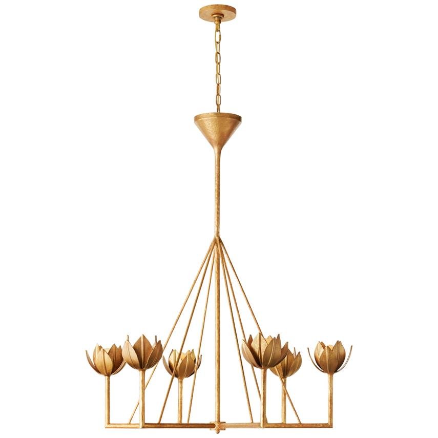 Alberto Lotus Bloom Chandelier - Elegant Floral Crystal Ceiling Light Fixture for Dining Room, Living Room & Bedroom Decor