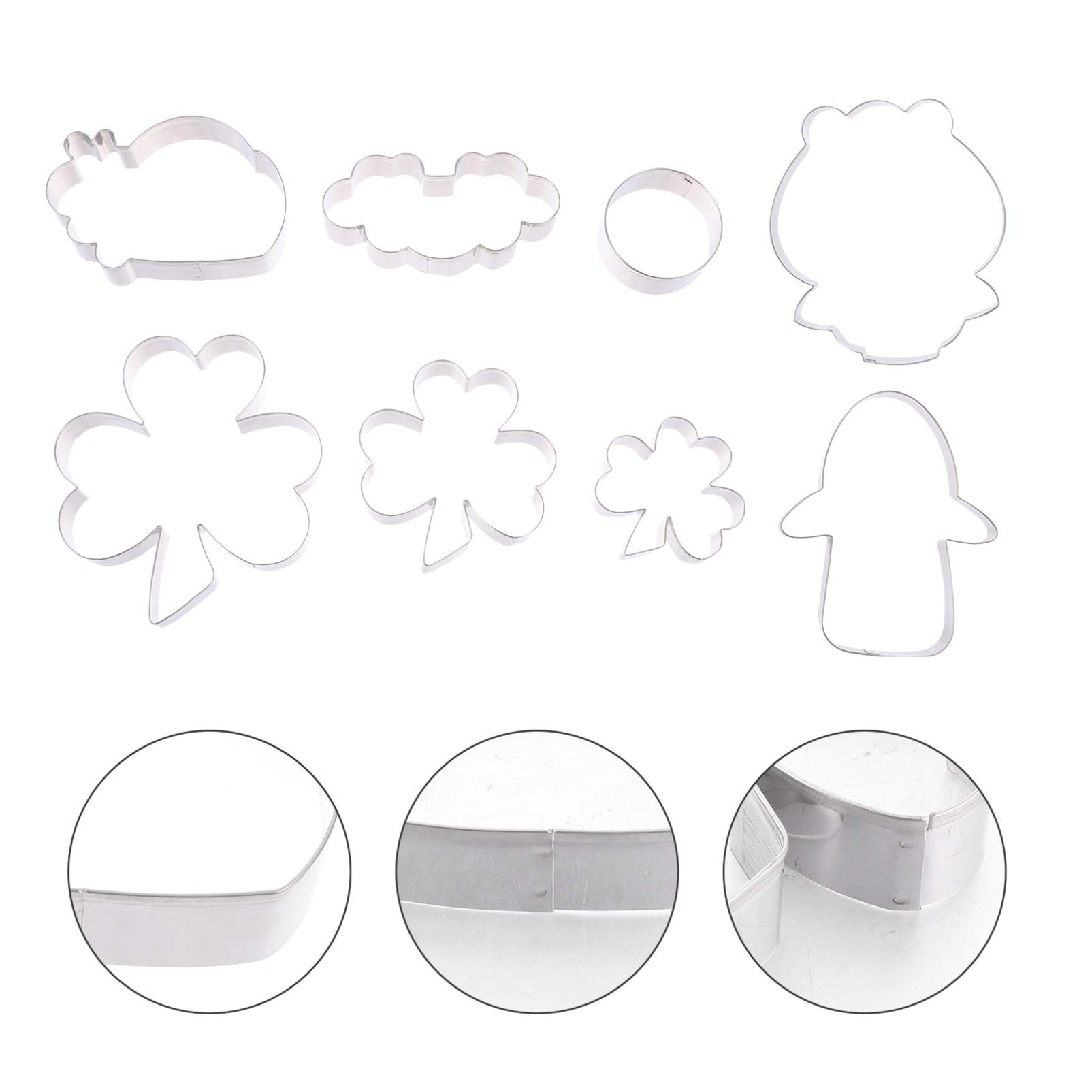 8-Piece Hemoton Cookie Cutter Set - Stainless Steel Baking Molds for Cookies, Chocolate, Fondant & Biscuits | Embossed Designs | Perfect for Holiday Baking, DIY Desserts & Party Treats
