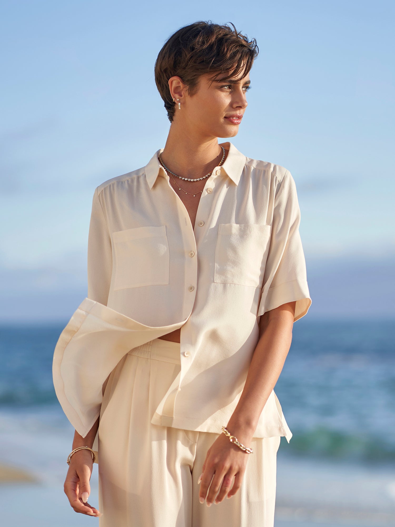 Avery Silk Camp Shirt - Lightweight Breathable Short Sleeve Button Down Shirt for Men - Perfect for Summer Travel, Beach Vacation & Casual Office Wear