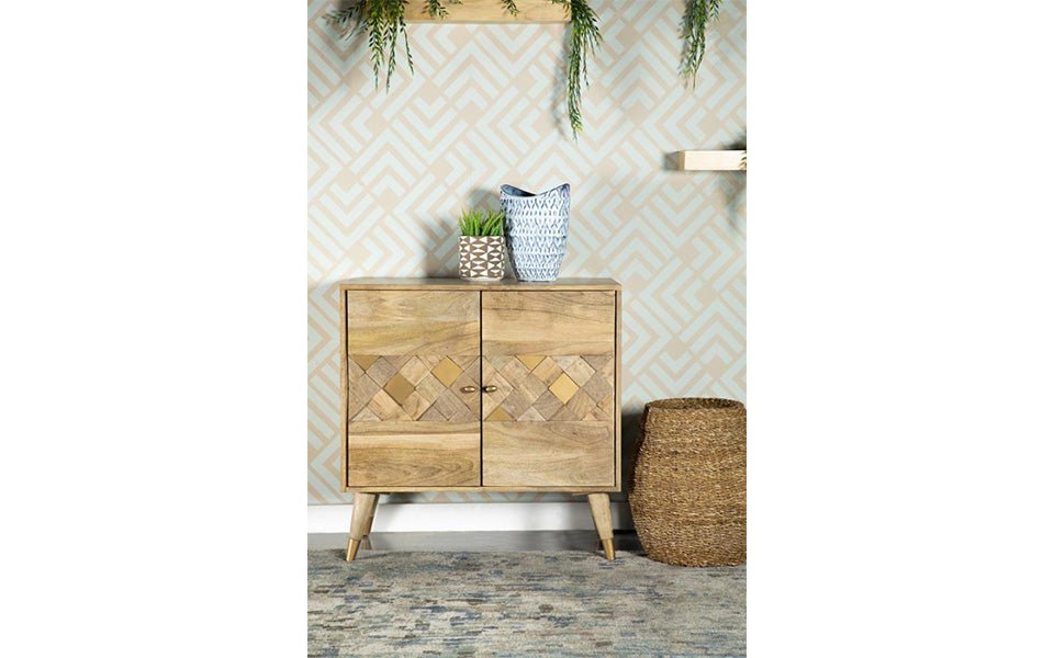 Checker 2 Door Storage Cabinet - White Wooden Cabinet for Bedroom, Living Room & Office Organization - Perfect for Home Storage and Closet Organization