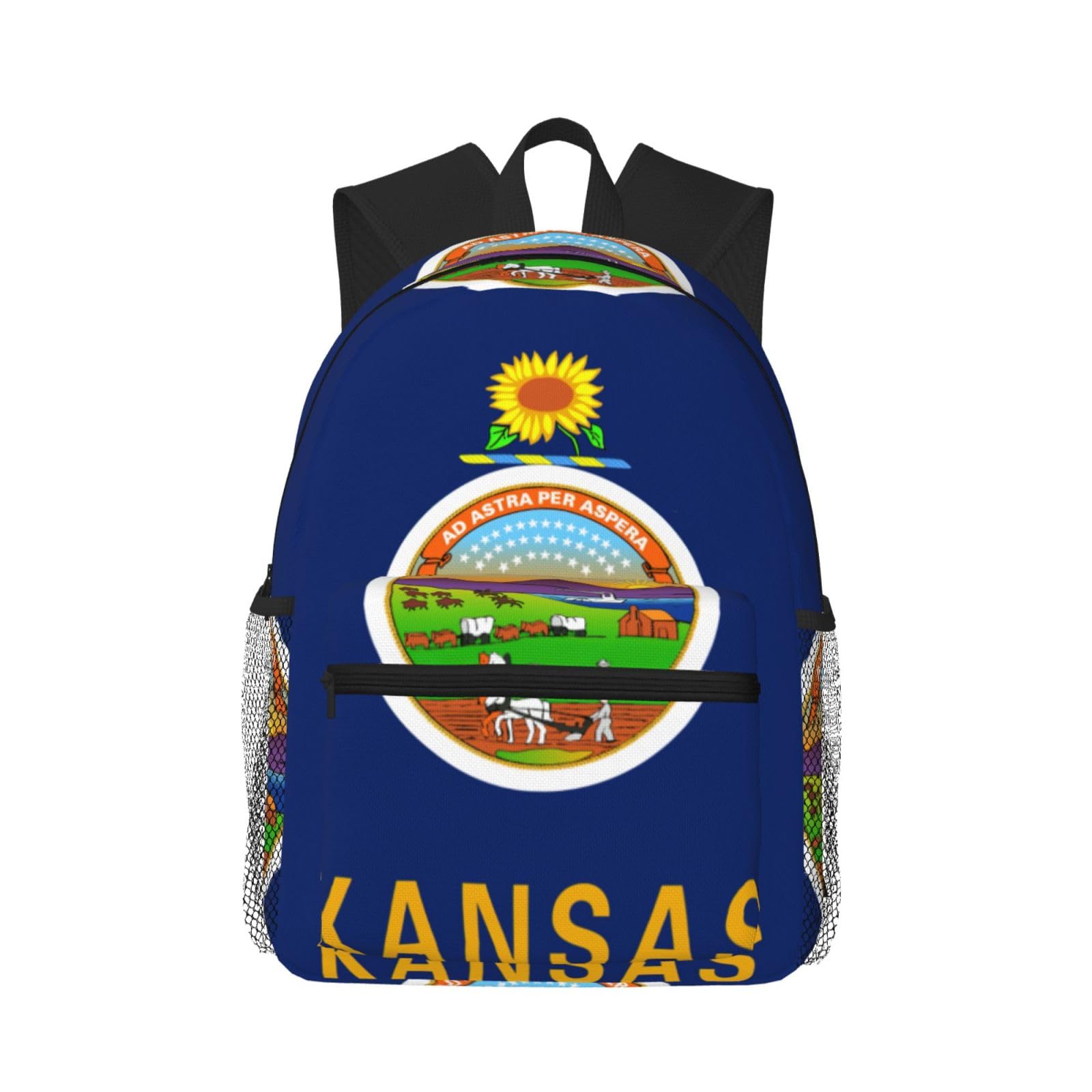 WURTON Maine State Flag Print Lightweight Travel Backpack - Durable Sports Daypack for Work, Hiking & Outdoor Adventures | Perfect for Commuting, College & Travel Accessories