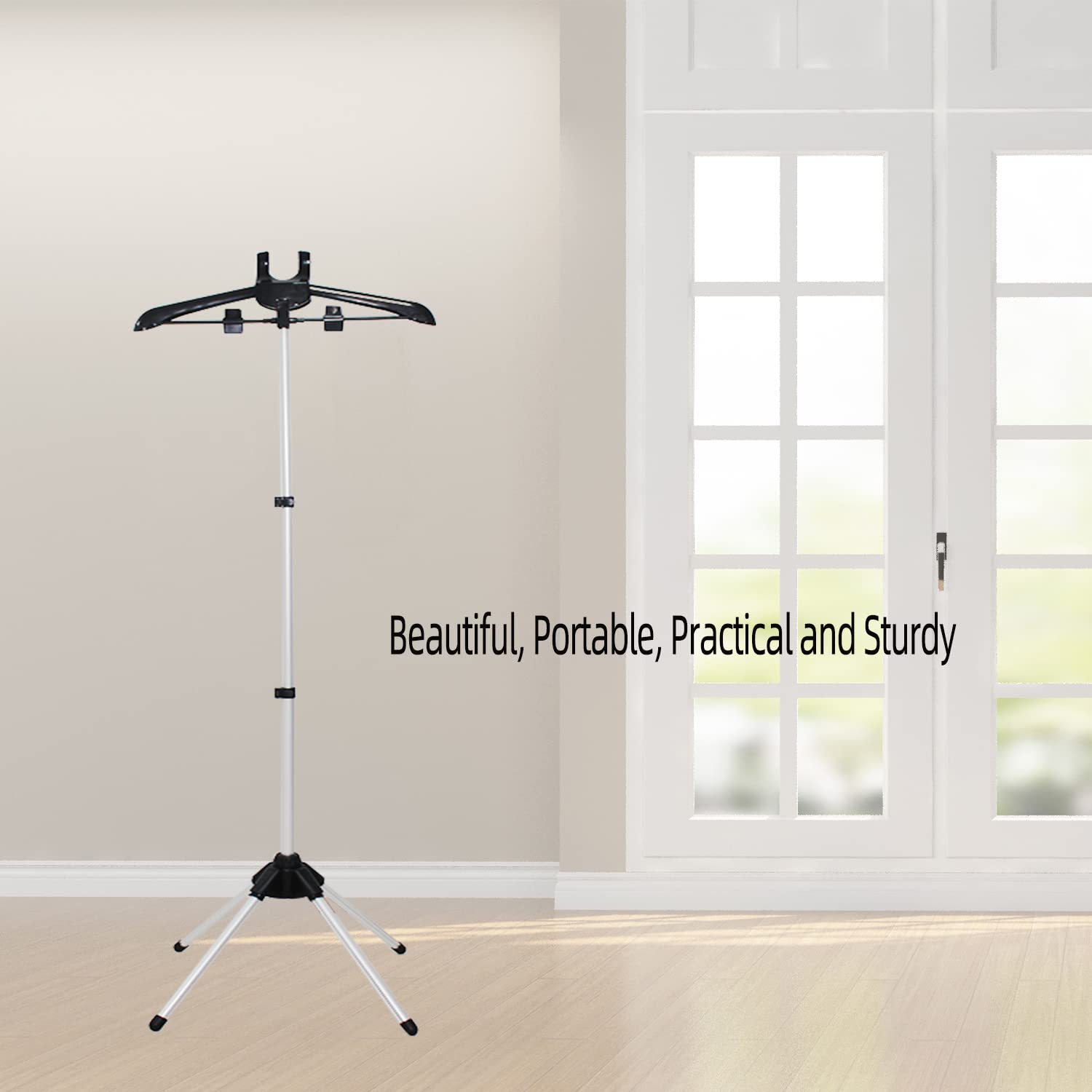 Portable Garment Steamer Stand with Hanger - Adjustable Clothes Steaming Rack for Wrinkle-Free Dresses, Suits & Delicates - Perfect for Home, Travel & Professional Use