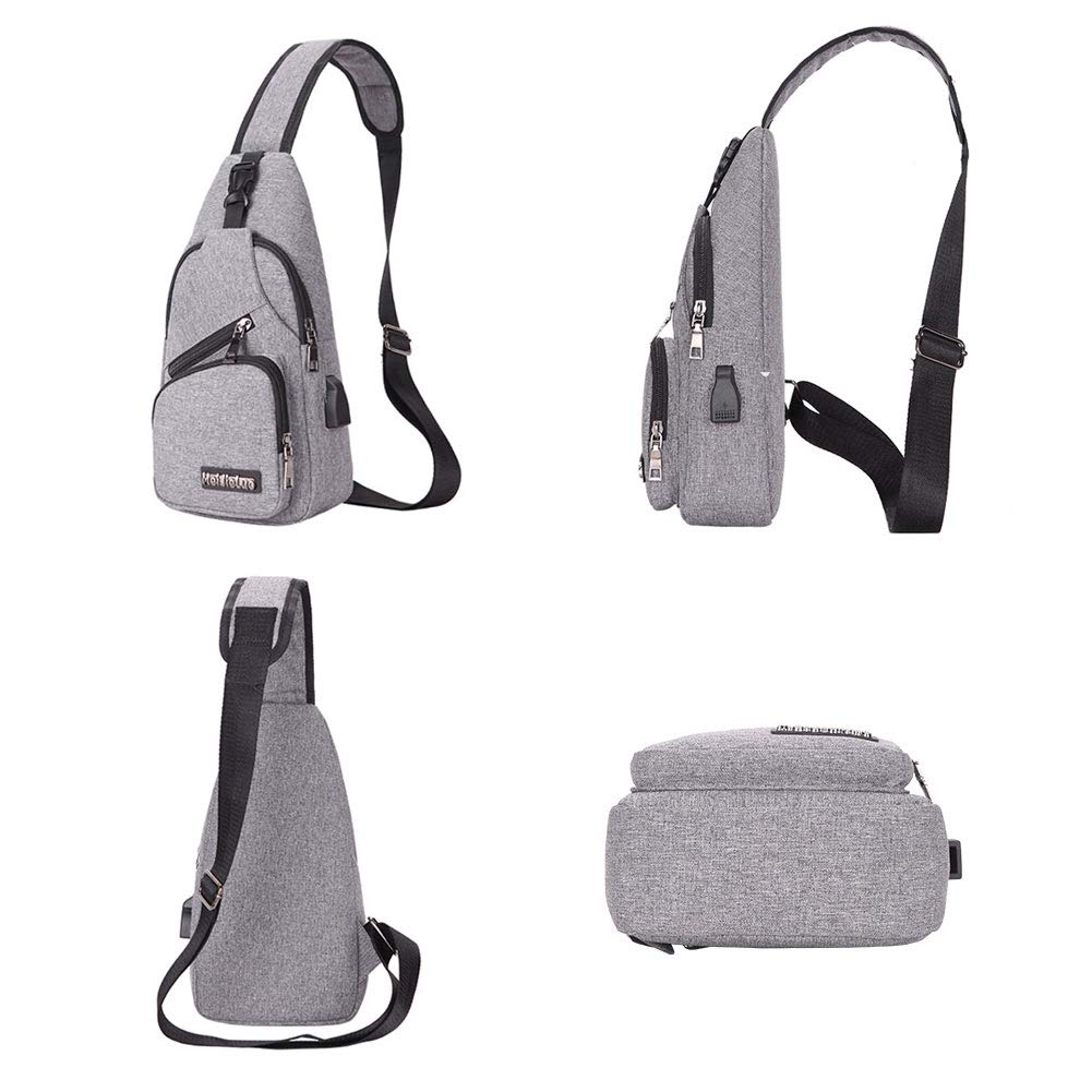 Lightweight Travel Gym Bike Sling Bag - Waterproof Shoulder Backpack with USB Charging Port for Men & Women - Perfect for Cycling, Workout, Commuting & Outdoor Adventures