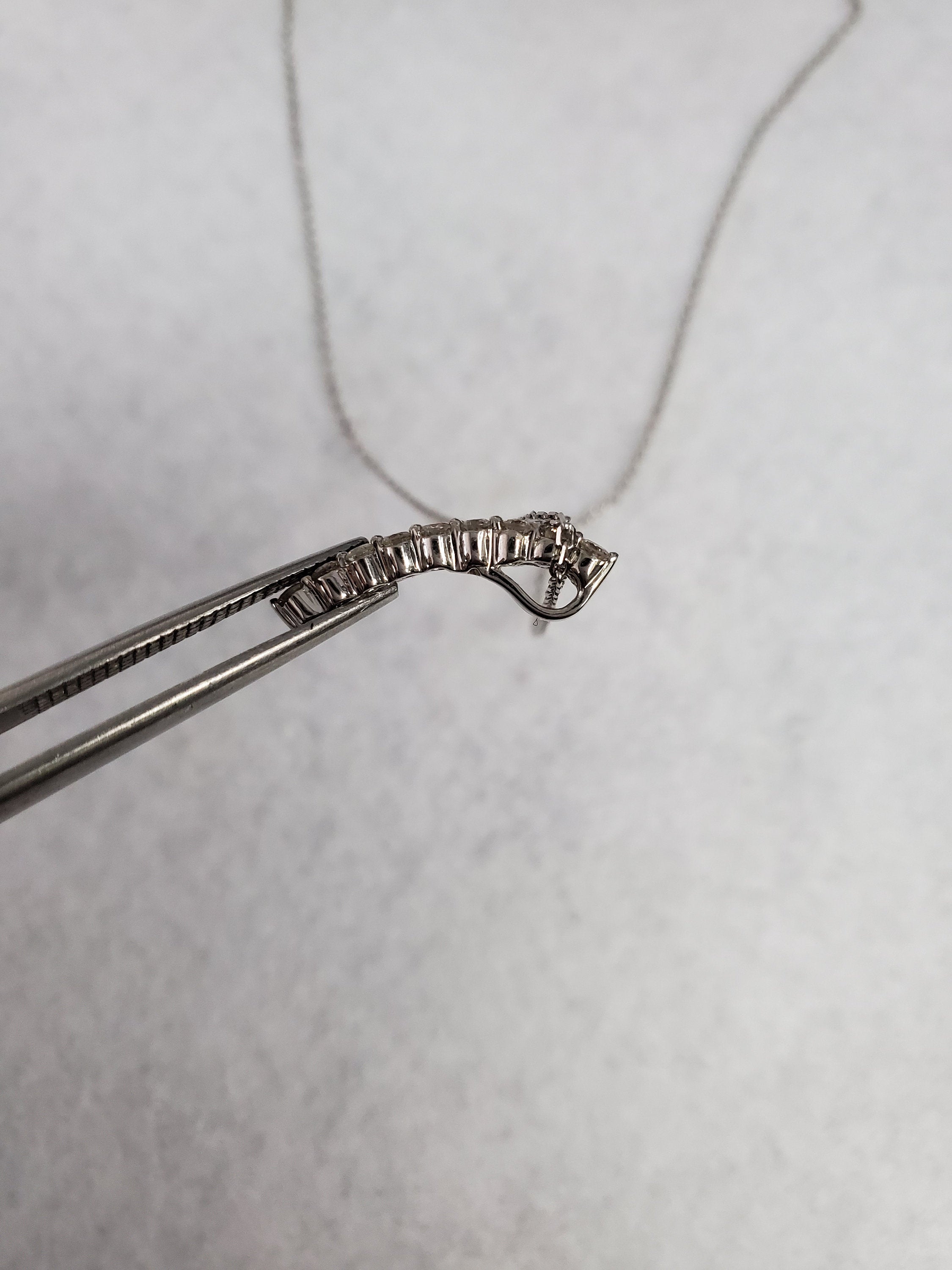 Exquisite 0.56cttw Diamond Cluster Necklace in 18K White Gold - Perfect for Weddings, Anniversaries & Special Occasions