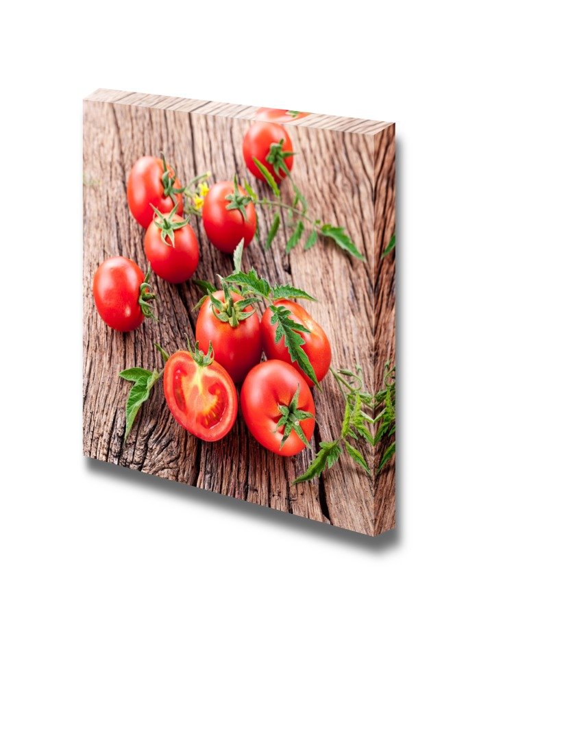 Fresh Red Tomatoes on Wooden Table Canvas Print - 12