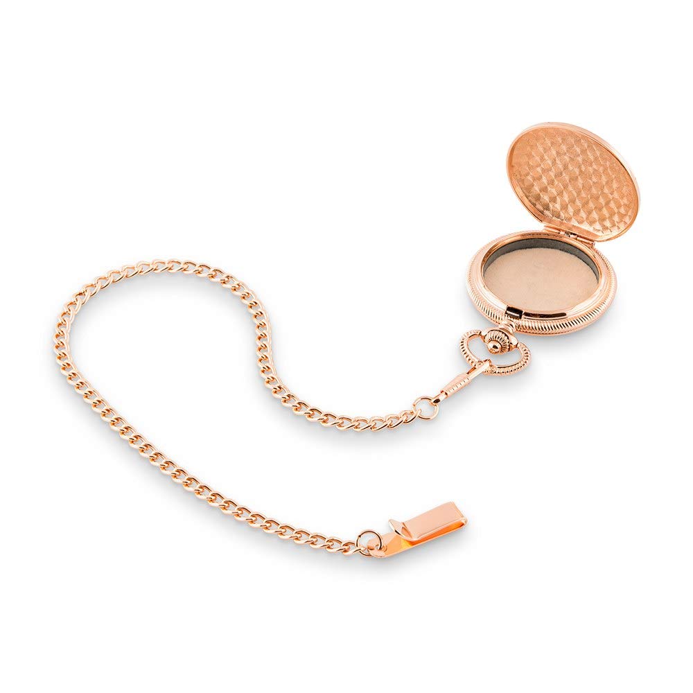 Rose Gold Pocket Wedding Ring Holder with Chain - Elegant Jewelry Organizer for Brides, Travel & Special Occasions