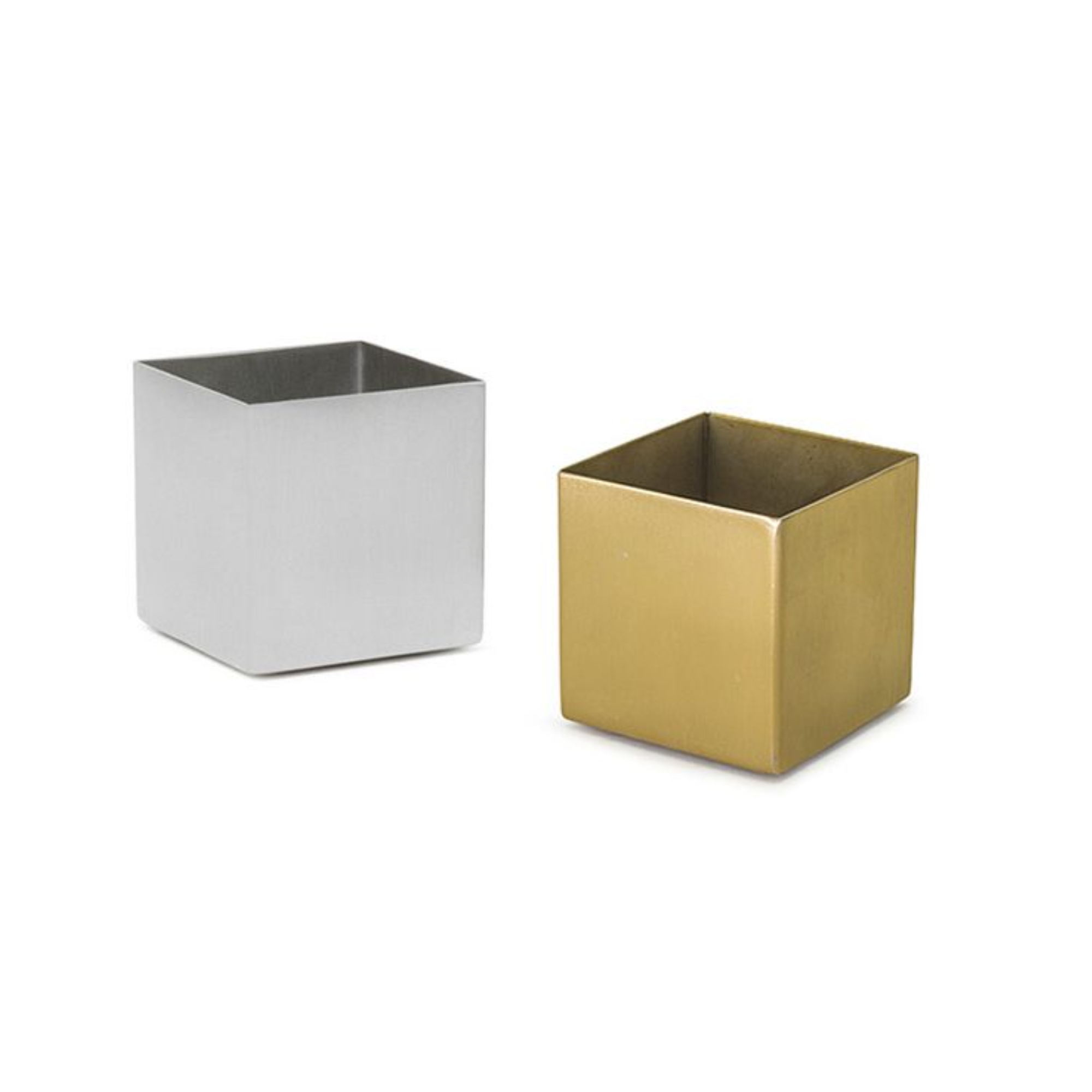 Stainless Steel Square Brushed Condiment Cup Holder - 4 oz Capacity, Set of 6 - Perfect for Restaurants, Catering & Home Kitchen Organization