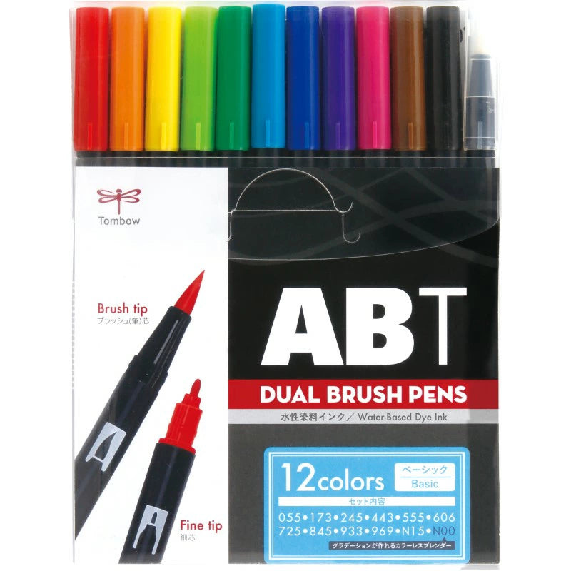 Tombow Dual Brush Pen Set - 12 Vibrant Colors for Calligraphy, Hand Lettering & Art Journaling | Perfect for Hobonichi Planners, Bullet Journals & DIY Crafts