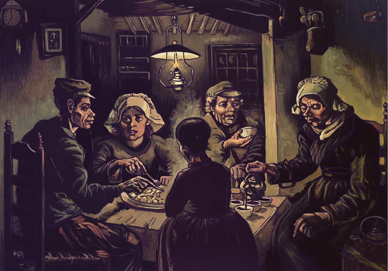 1000 Piece Large Jigsaw Puzzle - Van Gogh's The Potato Eaters Famous Art Puzzle for Adults & Teens - 19.69 x 27.56 Inches - Perfect for Family Game Night, Stress Relief & Home Decor