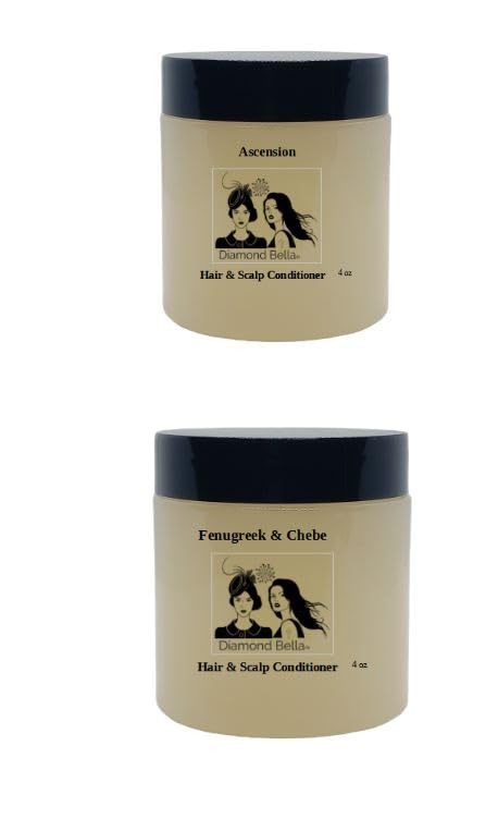 Best Ascension & Fenugreek with Chebe Hair Growth Bundle - Natural Scalp Conditioner for All Hair Types (Curly, Straight, Thick, Thin) - Made in USA | Promotes Healthy Hair Growth & Moisture for Daily Hair Care Routine