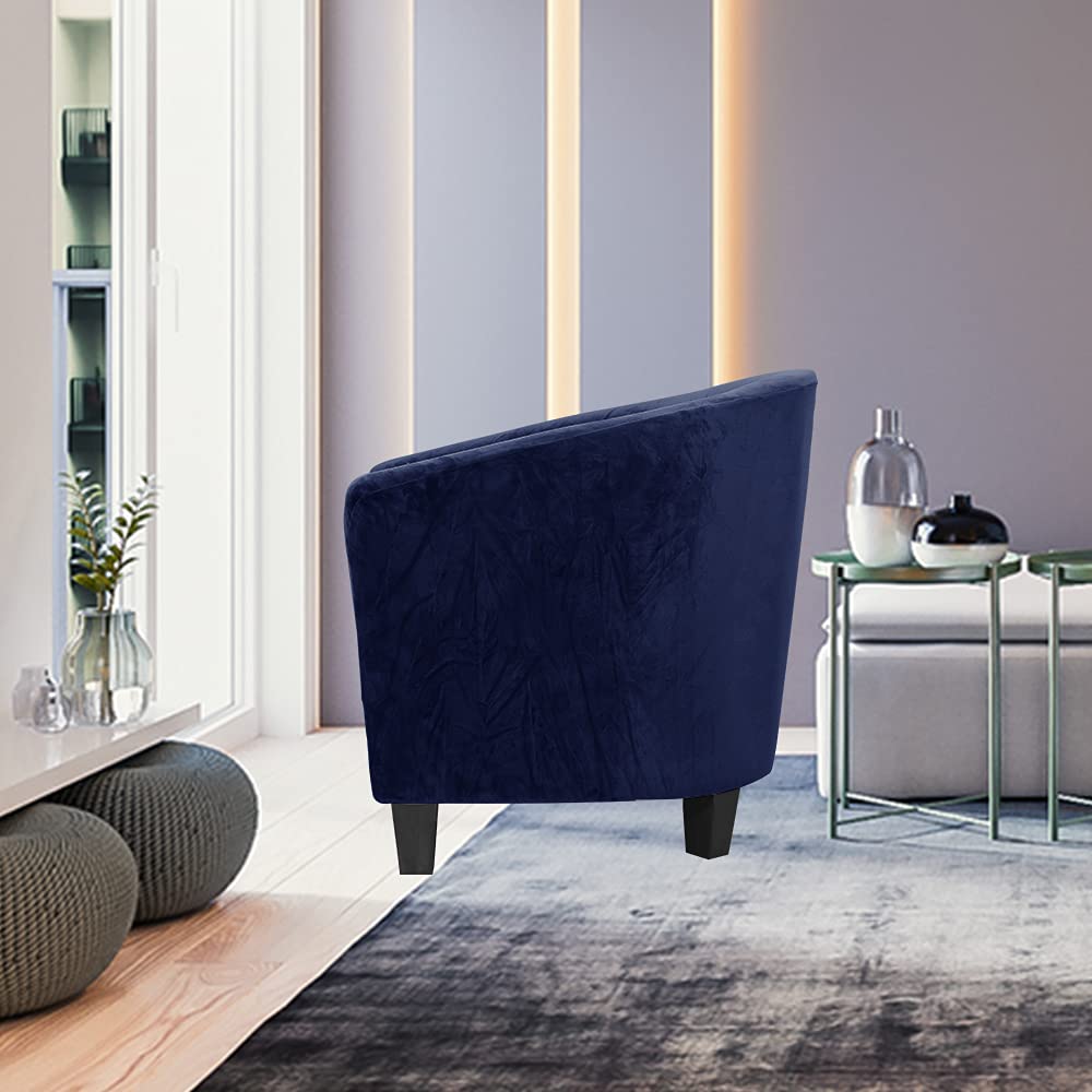 Stretch Velvet Slipcover for Tub Chair - High Elastic Spandex Sofa Cover, Armchair Protector for Living Room, Hotel & Counter (Navy Blue) | Perfect for Home Decor, Furniture Protection & Hospitality Use