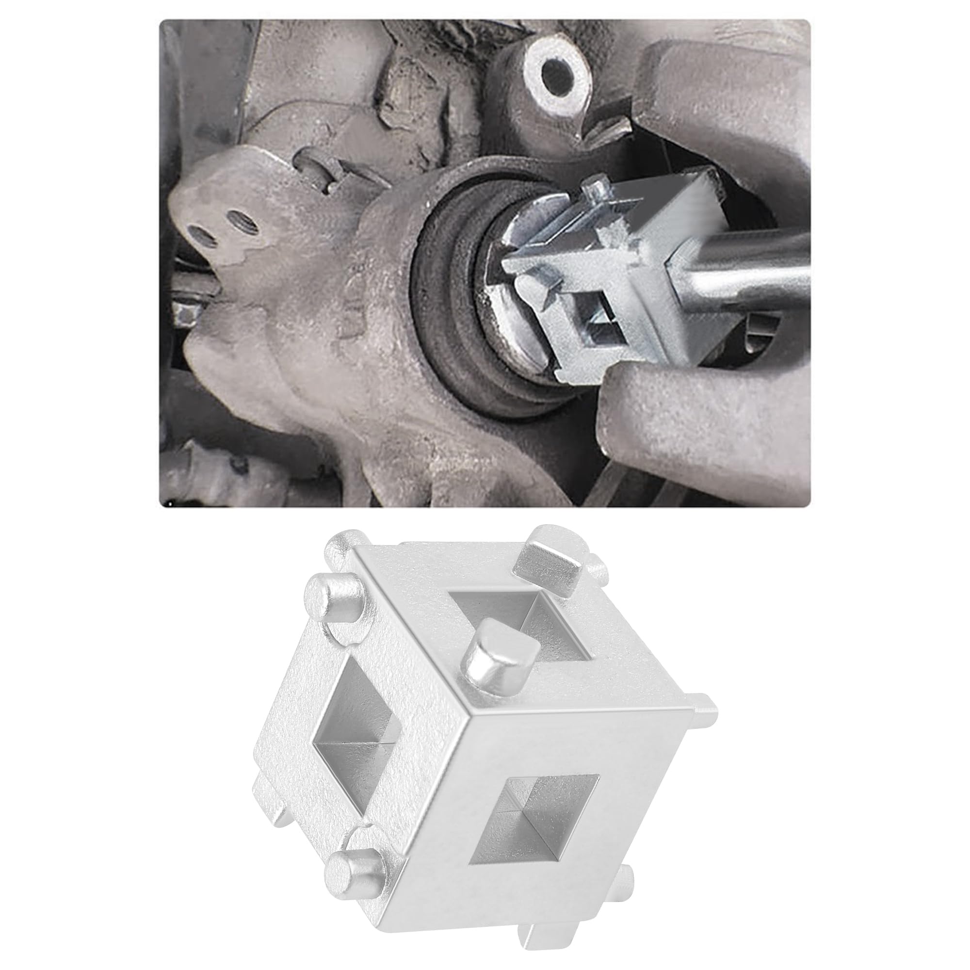 **Universal Car Brake Caliper Compression Tool - Heavy-Duty Steel Piston Tool for 3/8