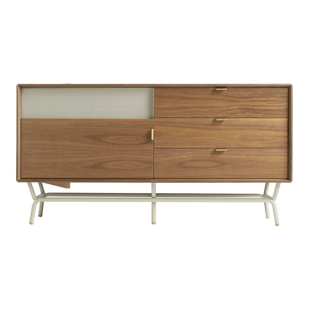 Modern 1-Door 3-Drawer Entryway Console Table - Hallway Storage Organizer for Shoes, Keys & Mail - Perfect for Living Room, Foyer or Bedroom Entry