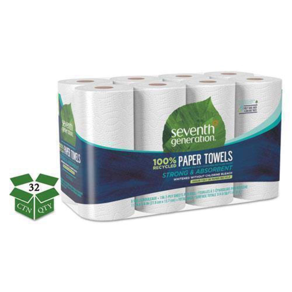 Seventh Generation 100% Recycled Paper Towel Rolls, 2-Ply, 11