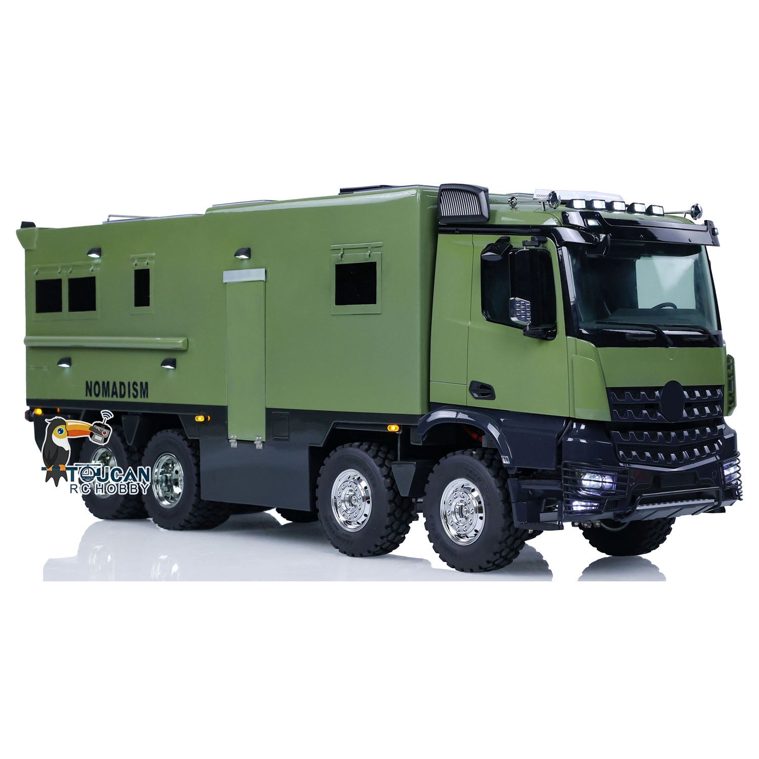 1/14 Scale 8x4 RC Recreational Vehicle RTR Remote Control Car with Sound, Light & Smoke Effects - Ready-to-Run Touring Car for Adults & Kids - Perfect for Caravaning, Off-Road Adventures & Backyard Racing