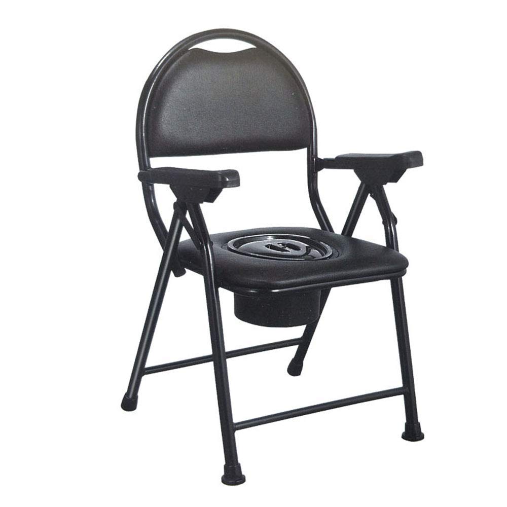 Foldable Portable Commode Chair for Adults - Lightweight Bedside Toilet with Soft Seat & Safety Frame - Ideal for Elderly Care, Post-Surgery Recovery & Home Healthcare Use