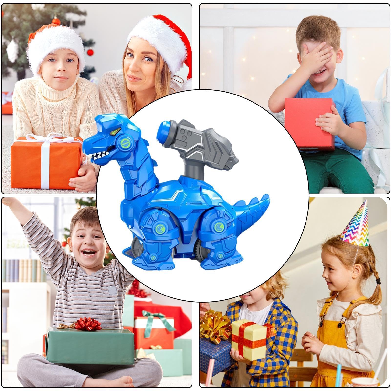 Sirseon Press and Go Dinosaur Toy - Animated Cartoon Vehicle, Cute & Portable Fine Motor Skills Educational Toy for Kids - Perfect for Playtime, Travel & Learning Activities