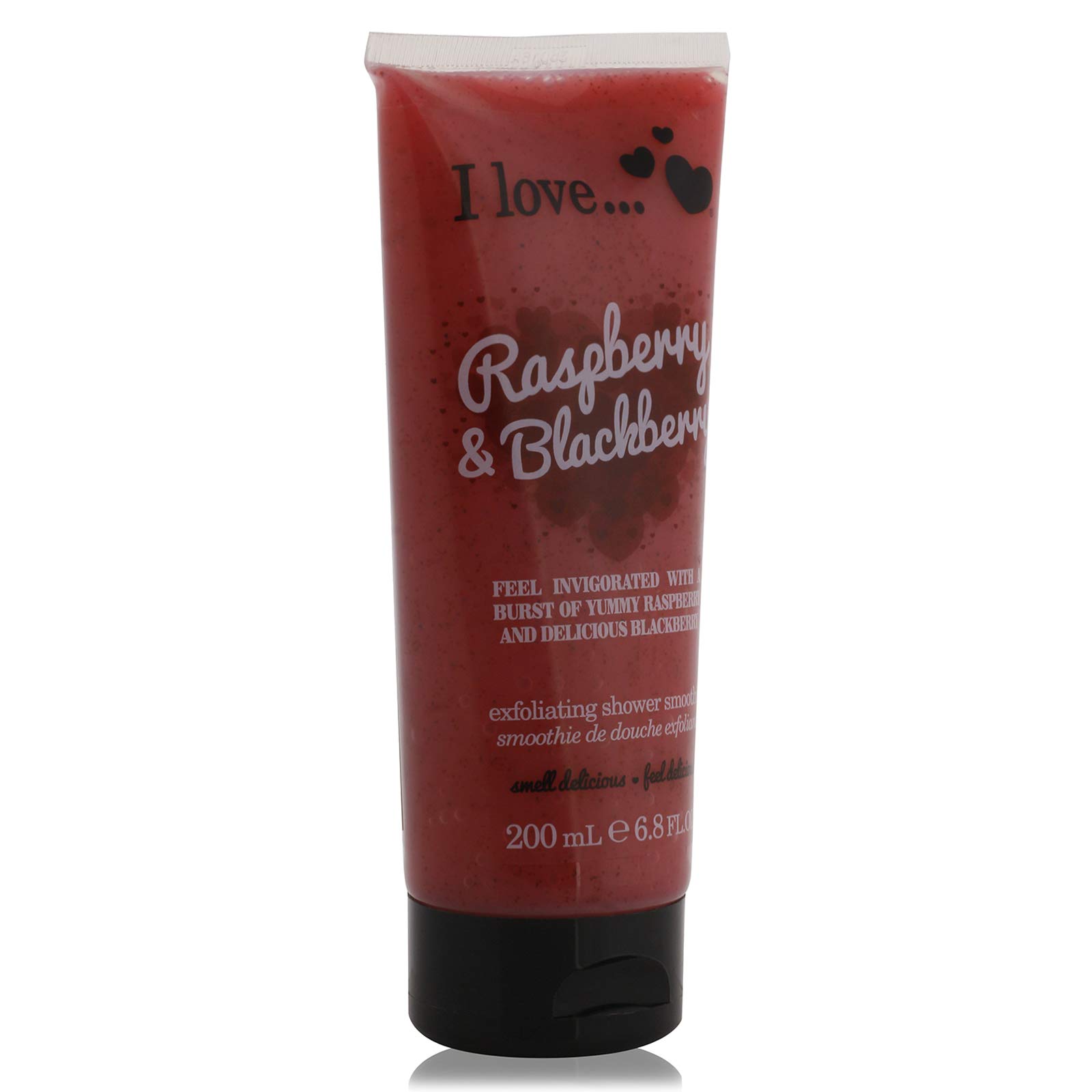 Raspberry & Blackberry Exfoliating Body Scrub & Shower Gel - 6.8 oz Natural Fruit Scent Body Wash for Soft Smooth Skin - Perfect for Daily Shower & Spa Day Self Care