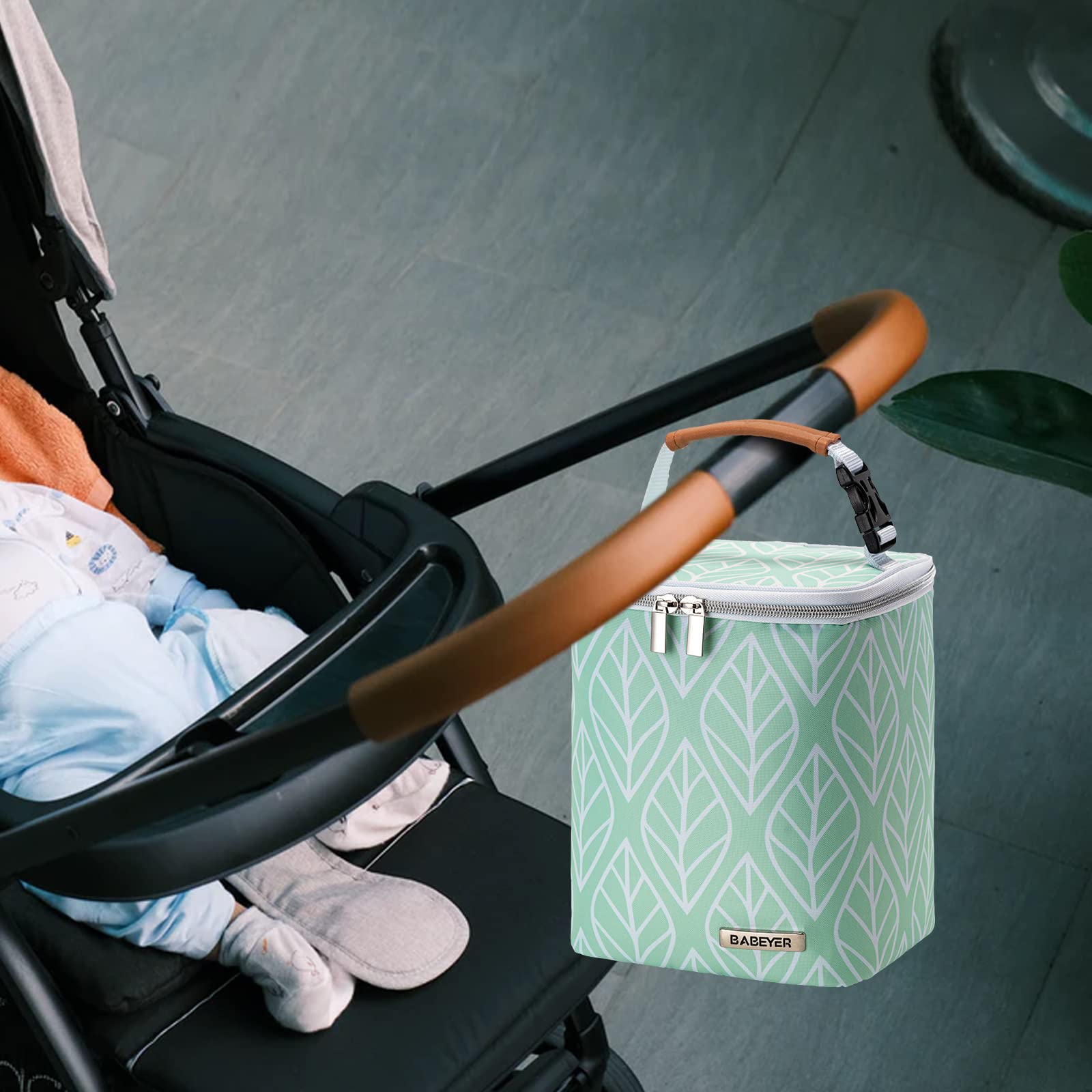 Insulated Breast Milk Cooler Bag with Ice Pack - Holds 4 Baby Bottles (Up to 9oz) - Perfect for Nursing Moms, Daycare & Travel - Green | Keep Breast Milk Fresh On-The-Go
