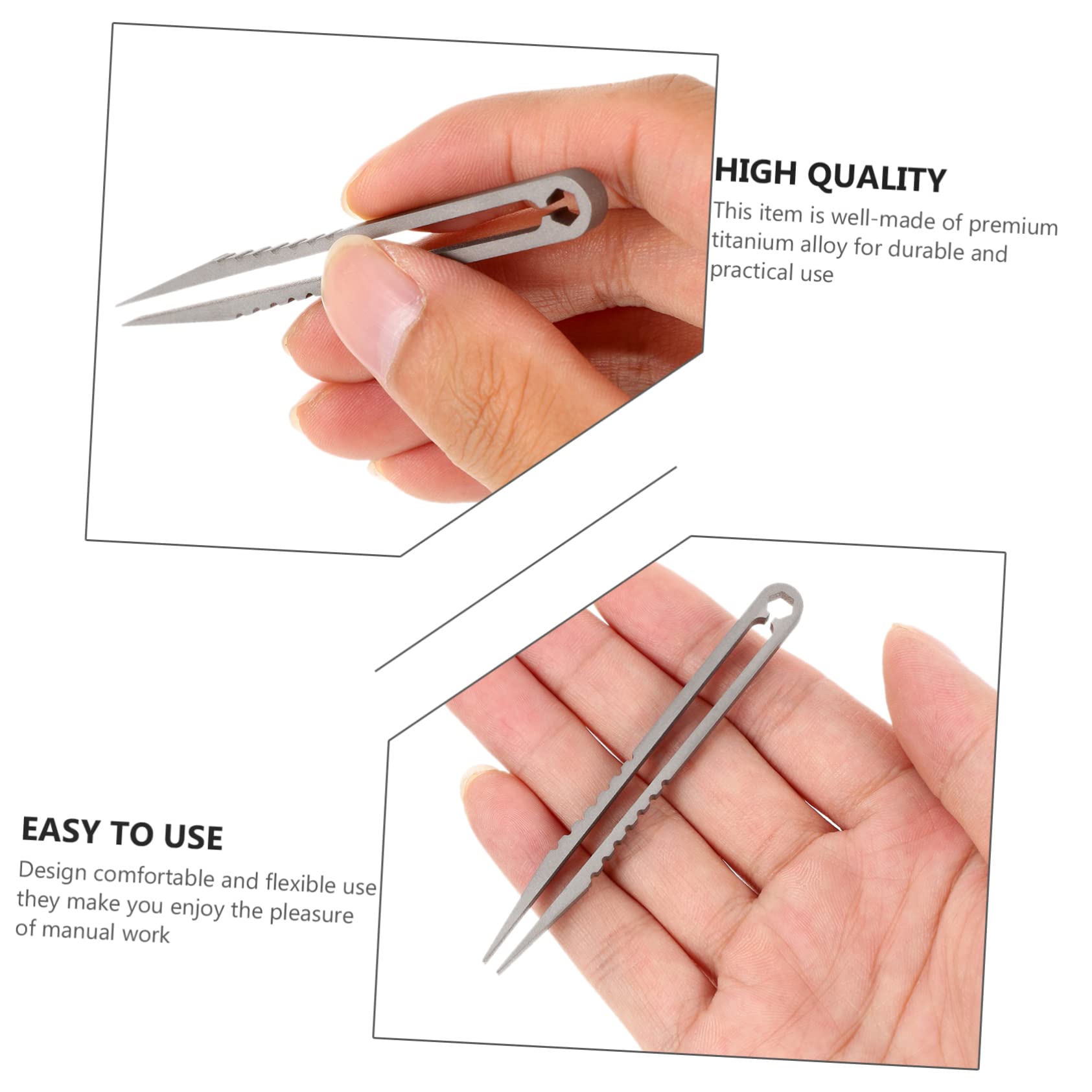 Jojofuny Titanium Tweezers - Precision CNC Machined Mini Clamp | Hypoallergenic & Non-Toxic | Perfect for Travel, Makeup, Eyebrow Grooming & Daily Beauty Care