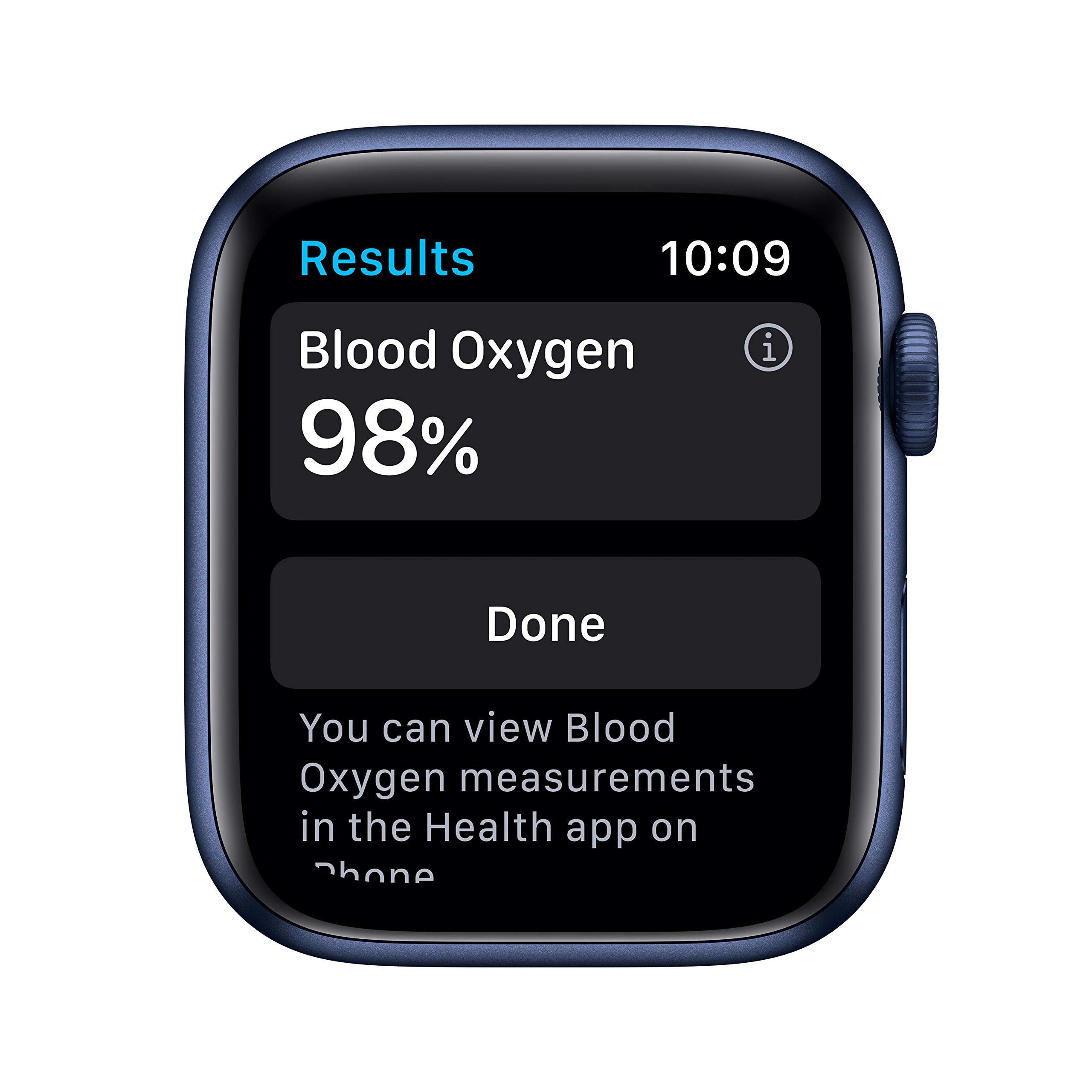 Apple Watch Series 6 (GPS, 44mm) - Blue Aluminum Case with Navy Sport Band (Renewed) | Smart Fitness Tracker for Running, Swimming & Daily Activity Tracking