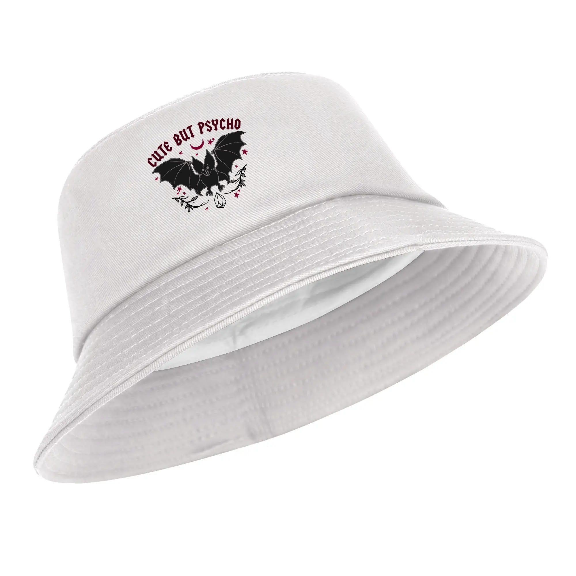 Cute But Psycho Bucket Hat - Trendy Unisex Sun Hat for Women & Men - Perfect for Beach, Music Festivals & Outdoor Adventures
