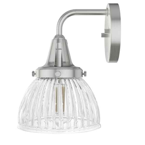 Hunter Cypress Grove 1-Light Wall Sconce in Brushed Nickel - Modern Indoor/Outdoor Lighting for Bedroom, Hallway, Porch & Patio