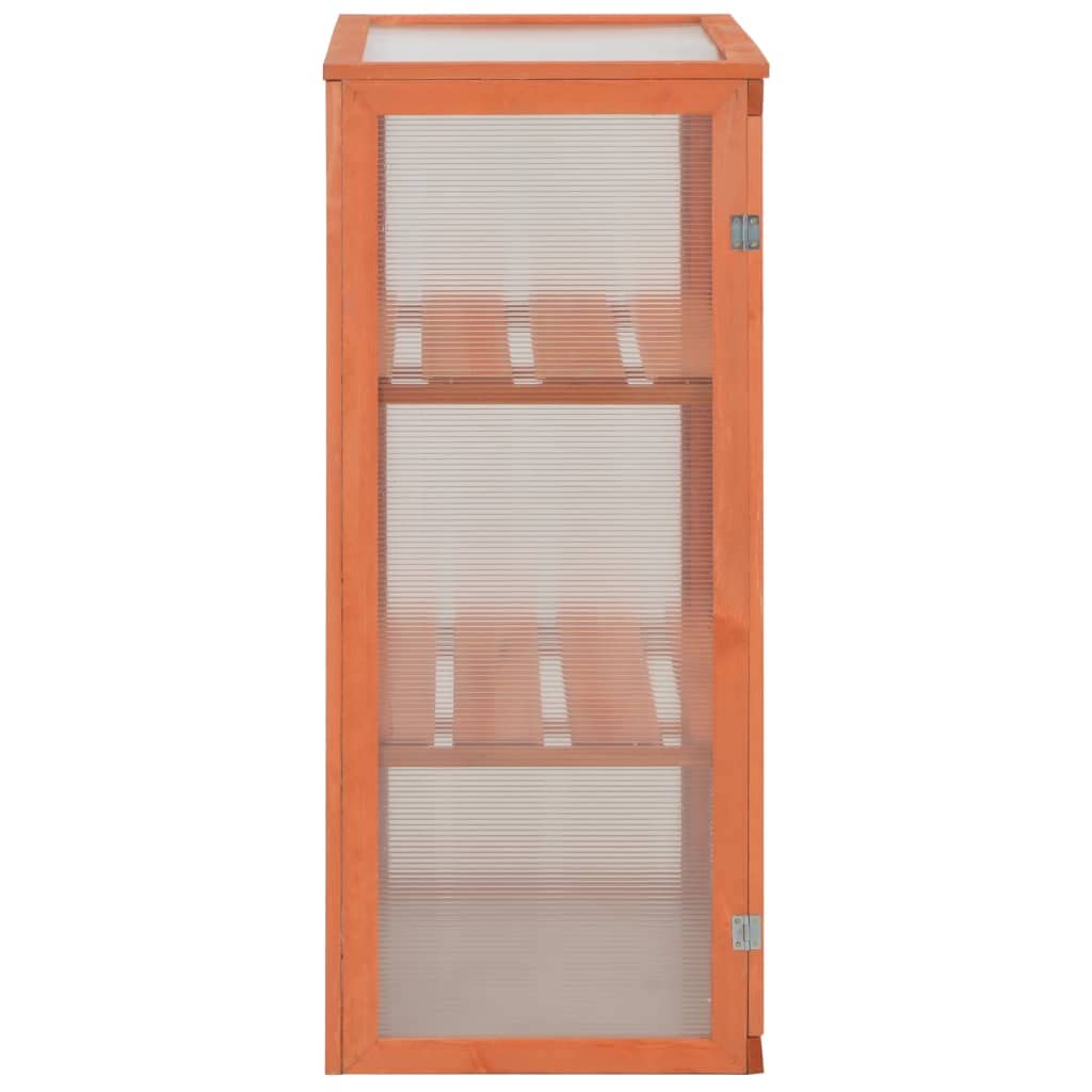 vidaXL Wooden Garden Greenhouse with Polycarbonate Panels - Durable Hobby Greenhouse for Plants - Weatherproof Cold Frame for Outdoor Use - 2-Tier Shelving Design (29.5