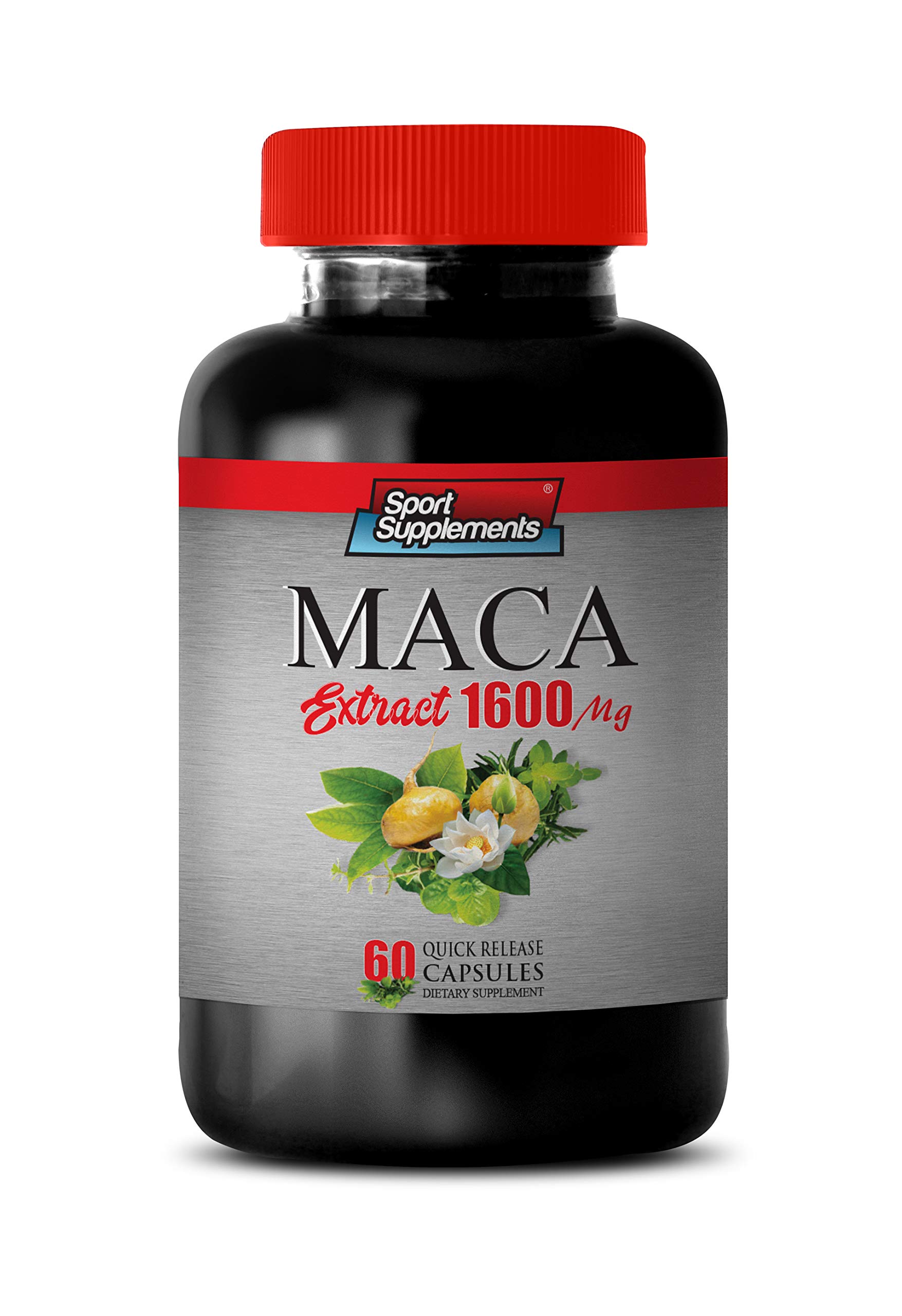 Premium Maca Root & Panax Ginseng Supplement - 1600mg Natural Energy Booster with Tribulus Terrestris for Men - 60 Capsules - Enhance Stamina & Vitality for Workouts, Focus & Daily Performance