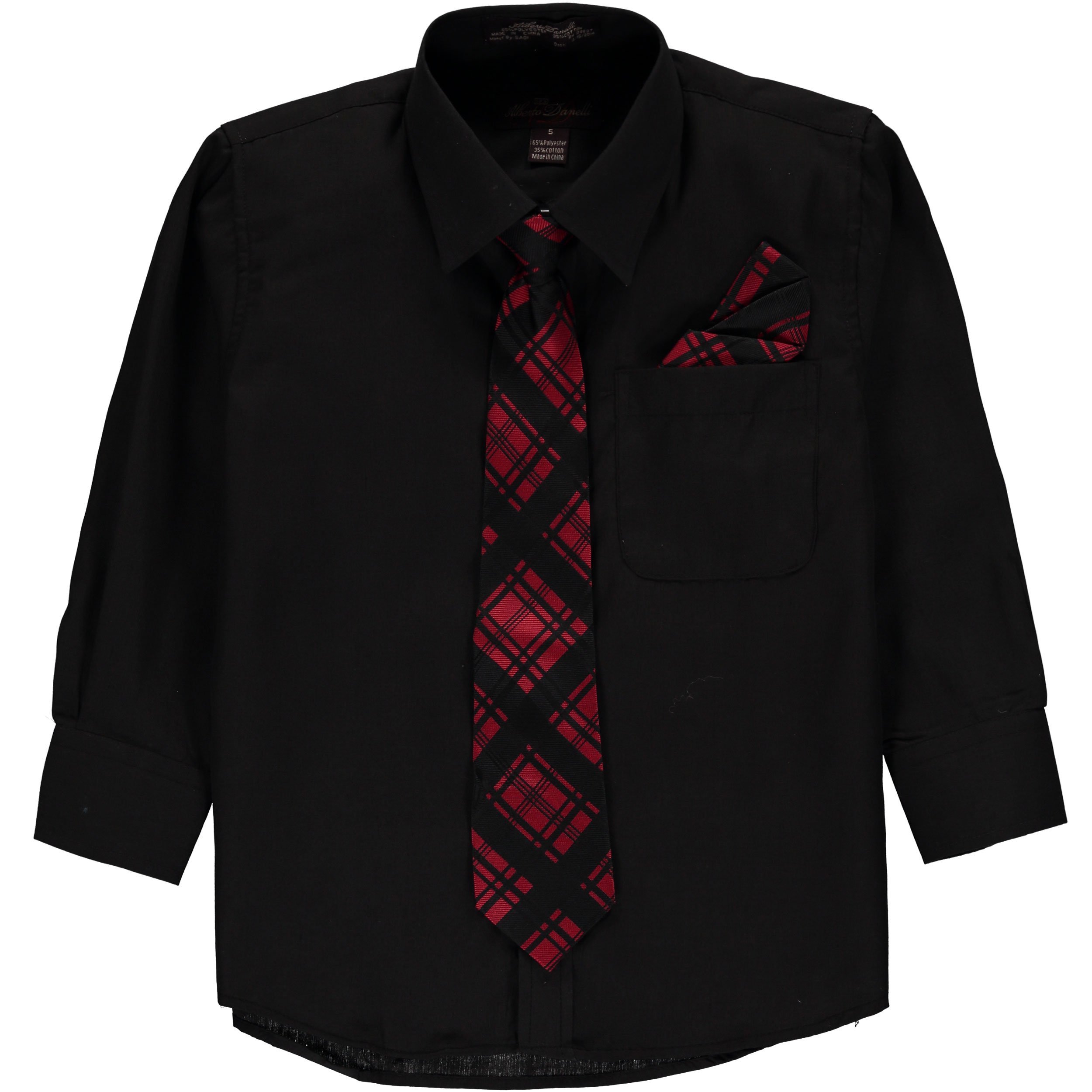 Alberto Danelli Boys' Dress Shirt with Tie Set - Formal White Button Down Shirt & Adjustable Necktie for Kids - Perfect for Weddings, School Photos & Special Occasions