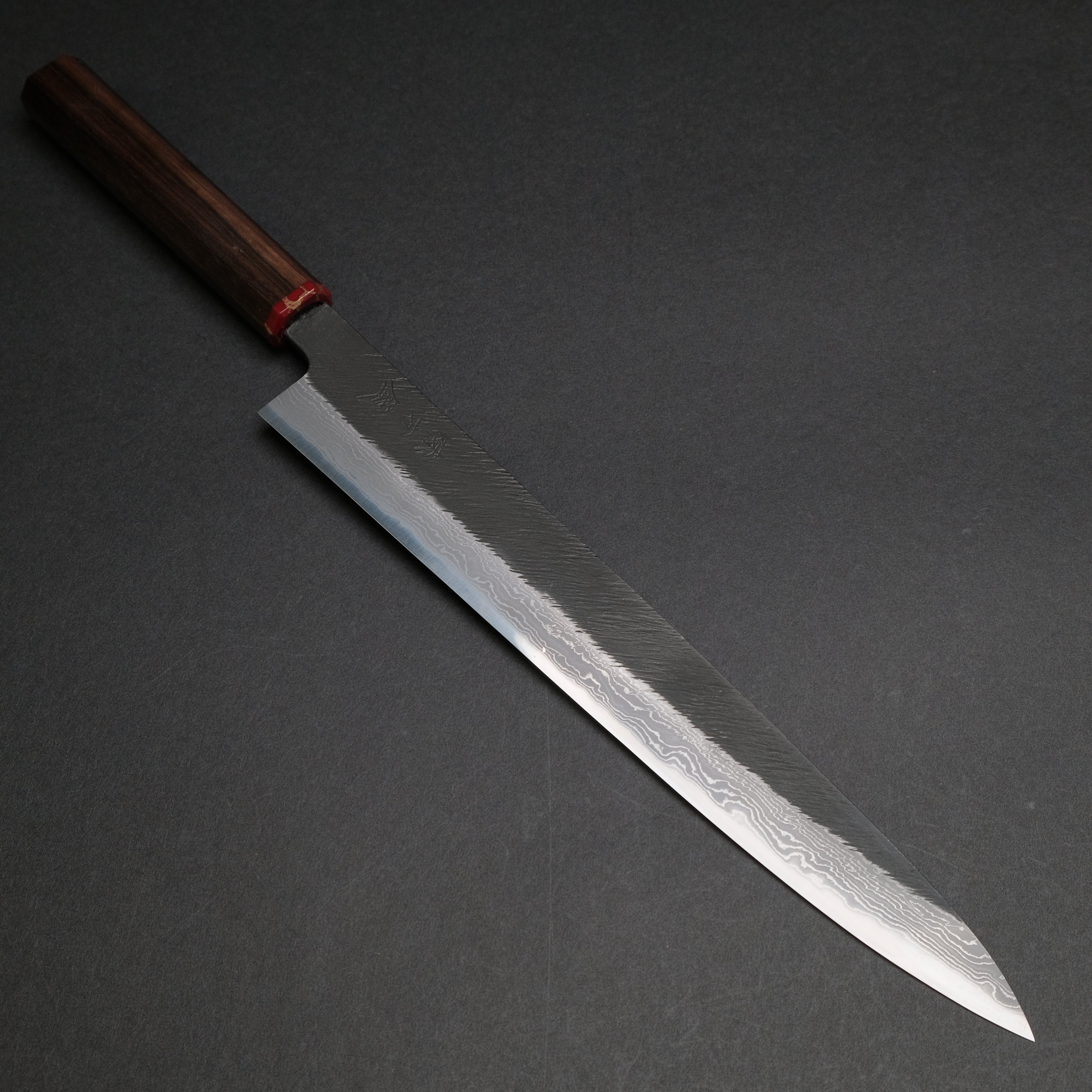 Premium Ajikataya White #2 Matsuba Damascus Sujihiki 270mm Japanese Chef Knife with Ebony & TQP Handle - Perfect for Slicing Sashimi, Meat, and Precision Cutting in Professional Kitchens