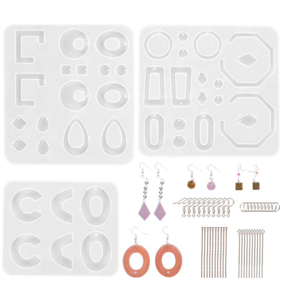 HEALLILY 203Pcs Silicone Epoxy Resin Molds for DIY Jewelry Making - Earrings, Pendants, Charms & Studs - Perfect for Resin Crafting, DIY Gifts & Handmade Accessories